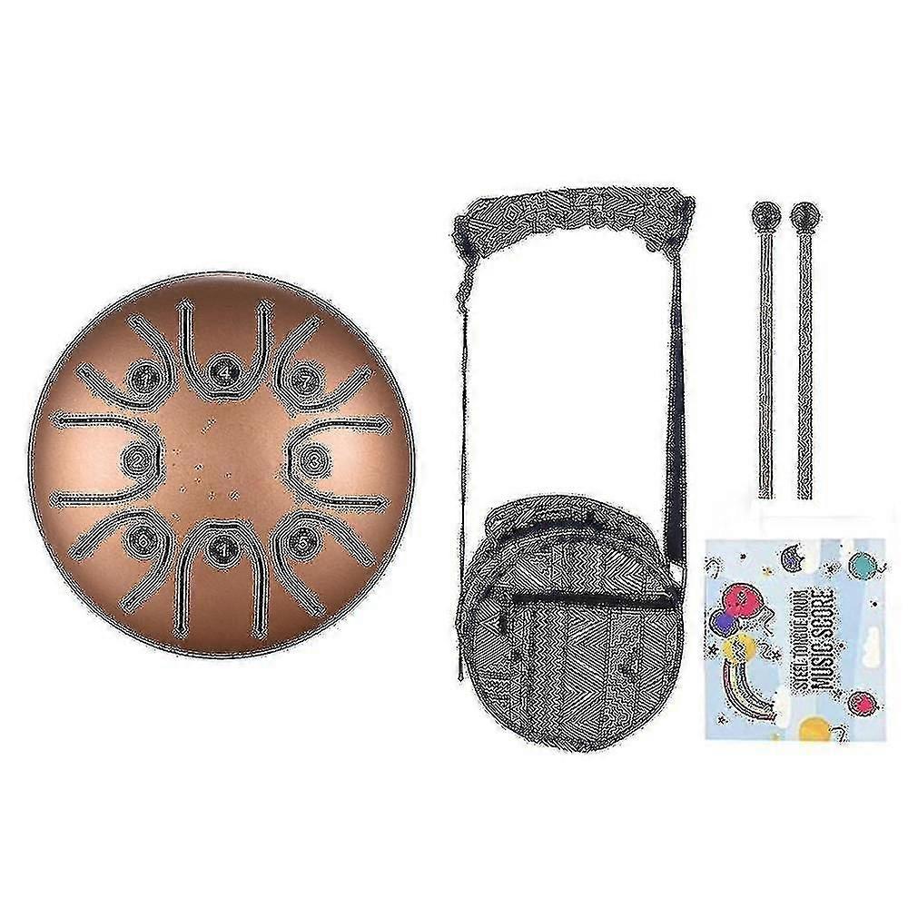 Percussion 5.5 Inch 8-tone Mini Ethereal Drum Playing Hand Drum Yoga Meditation Worry-free Drum