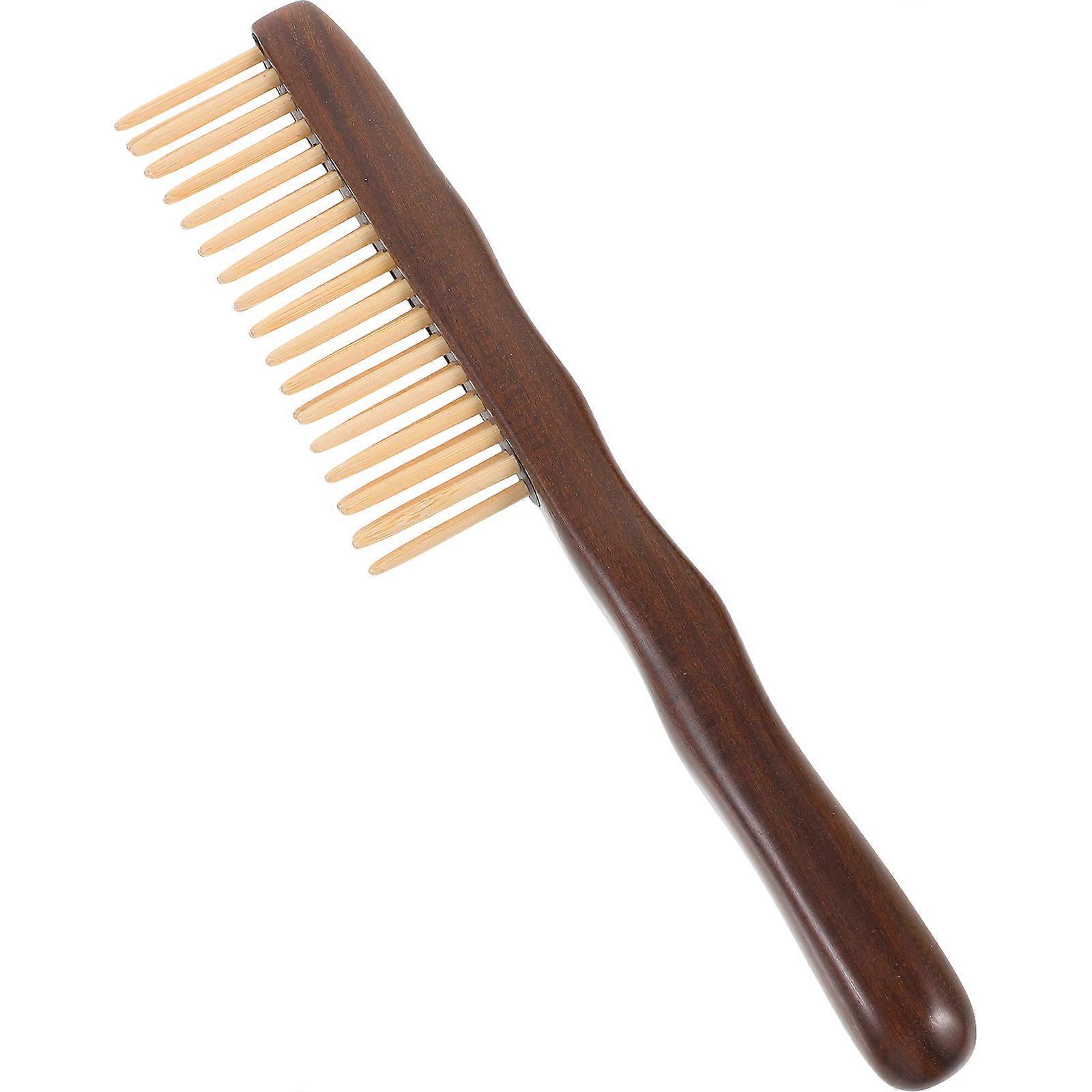 Sandalwood Double Row Teeth Wooden Massage Comb for Scalp Stimulation – Portable and Compact Design for Travel and Daily Use