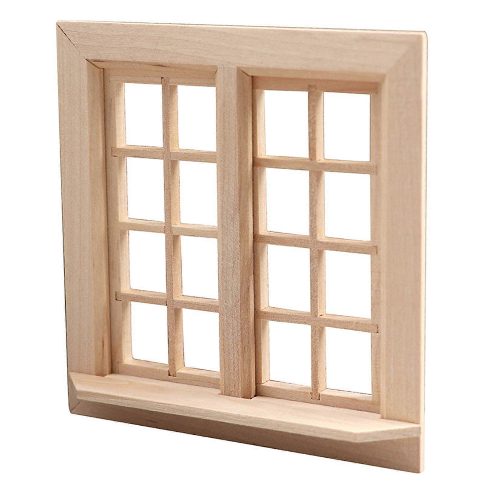 Multipurpose Miniature Sturdy Wood Window Panel Accessory for Dollhouses Decoration Portable for 1 12 Scale Models