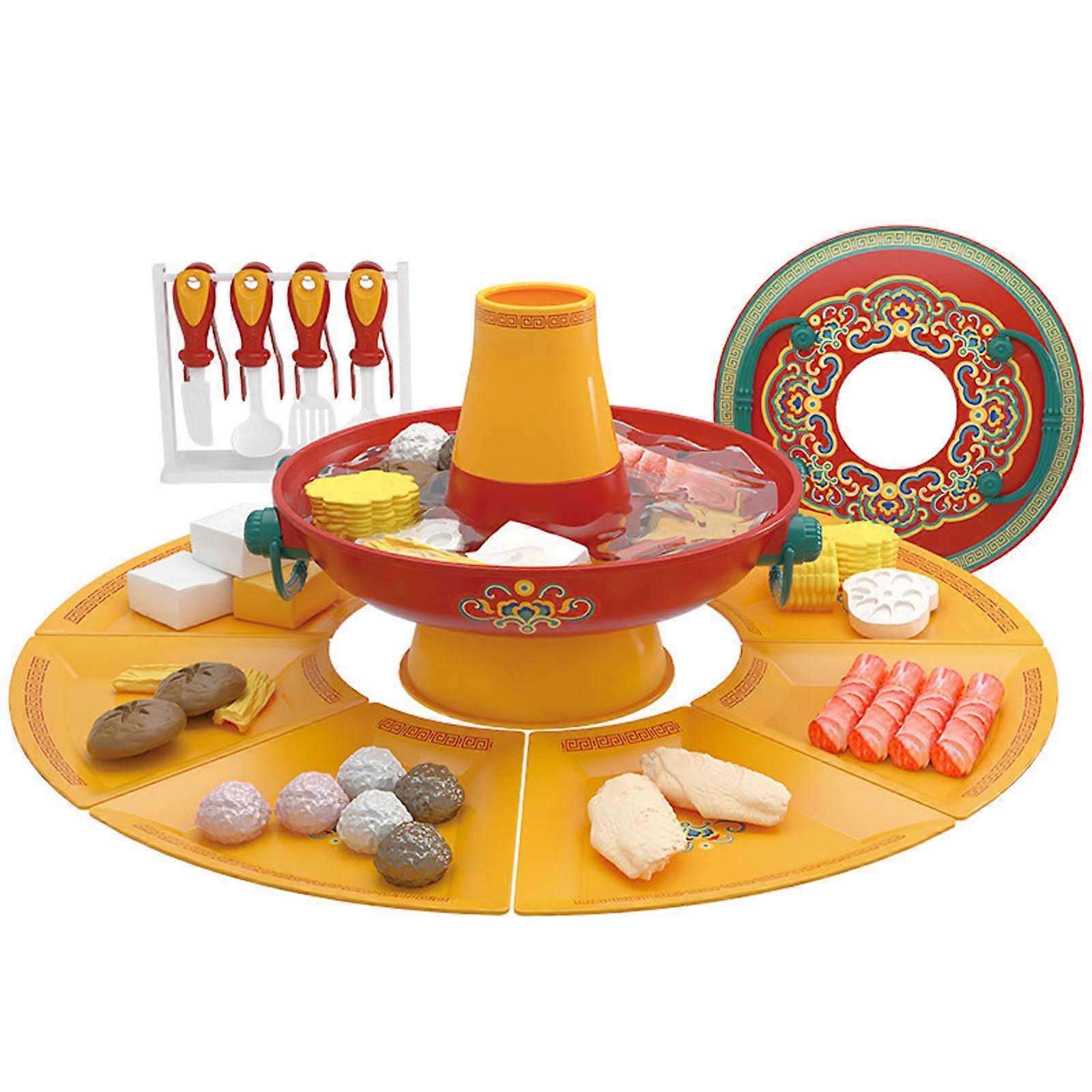 Kid Pretend Playset Hotpot Toy Kitchen Appliance Childrens Action-Fun Set with Lights & Sound for Toddler Ages 3+ Multicolor