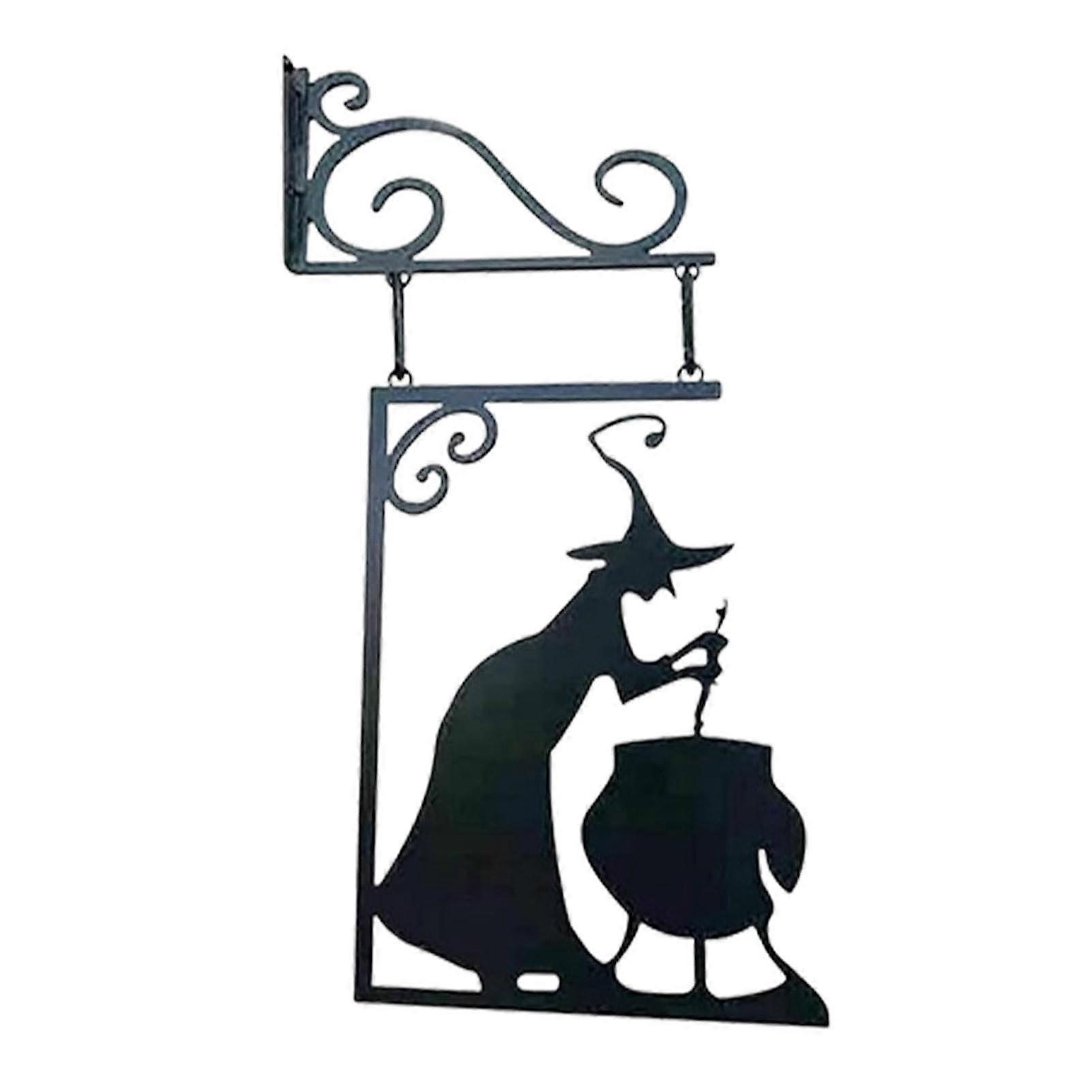 Halloween Witch Cauldron Silhouette, Black Cauldron and Witches Garden Stake Ref: 2421