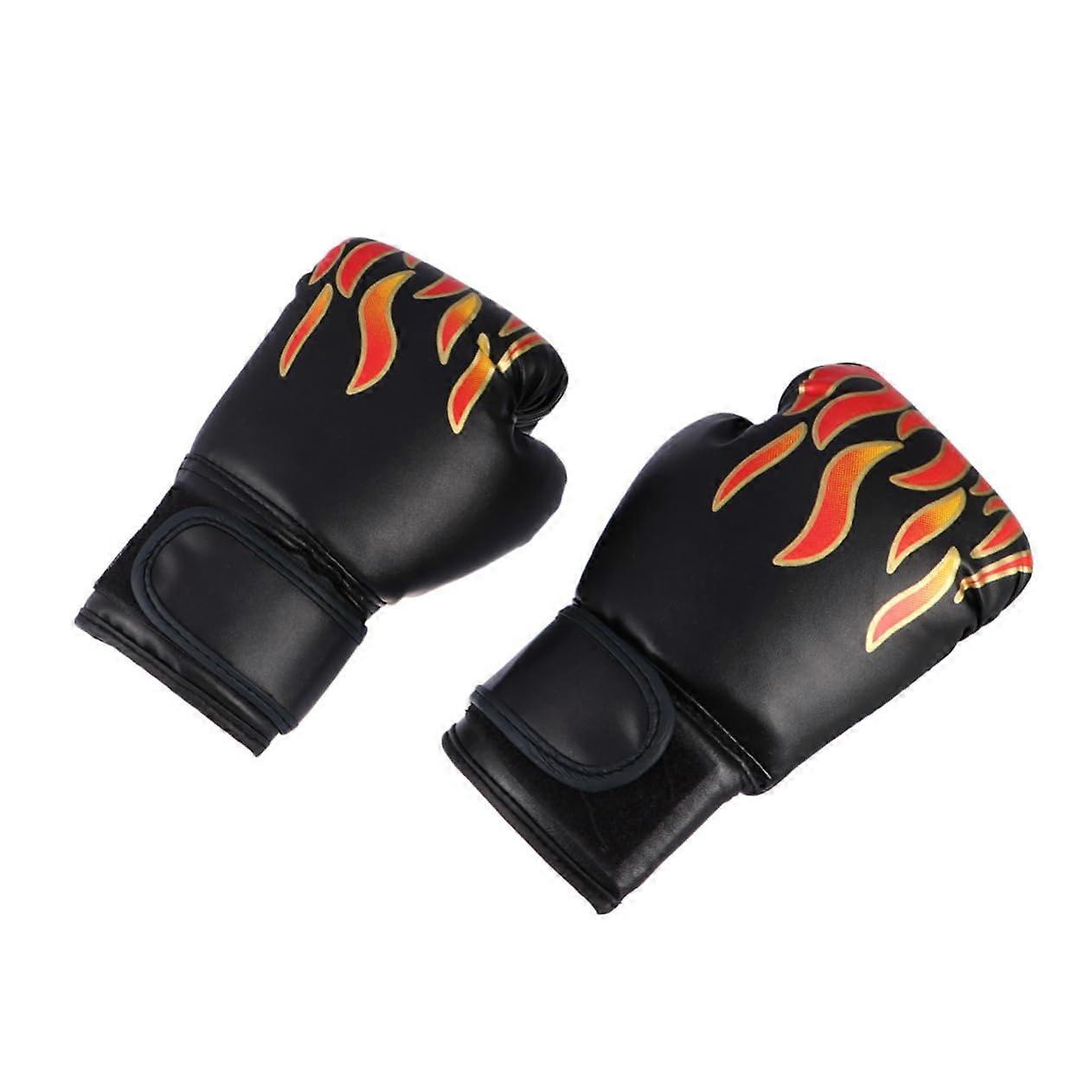 Taekwondo Gloves With Flame Pattern For Kids, Training And Sparring, Unisex Kickboxing, High Absorption, Random Color