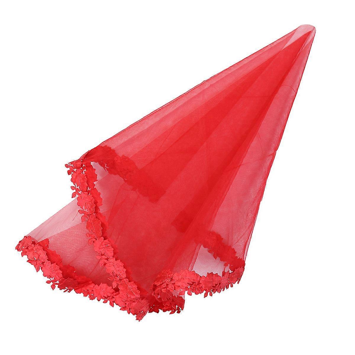 Bridal Wedding Veil, Properly Sized Mesh with Floral Decor for Bridal Occasions