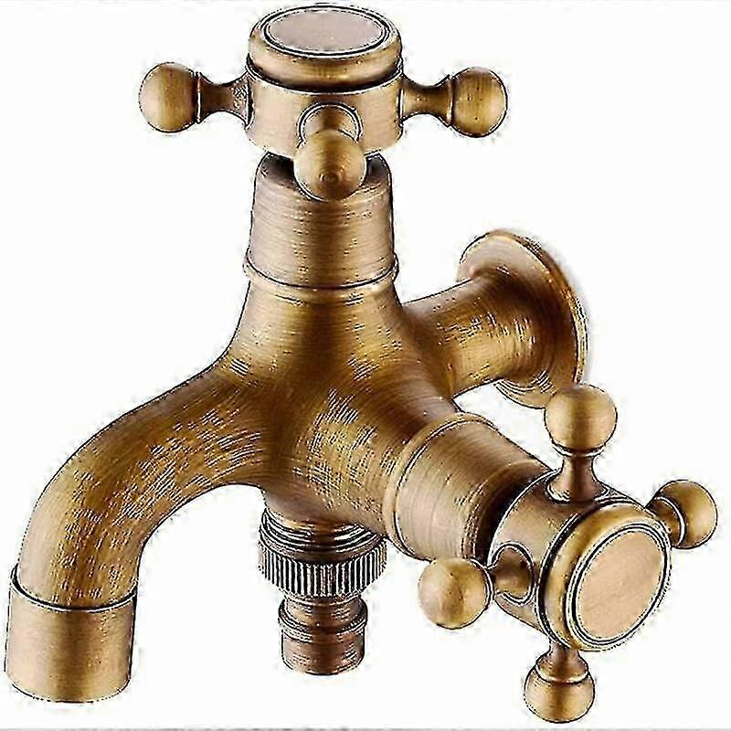 Durable Outdoor Pool Faucet with Multi-Function Mop Head and Wall-Mounted Setup