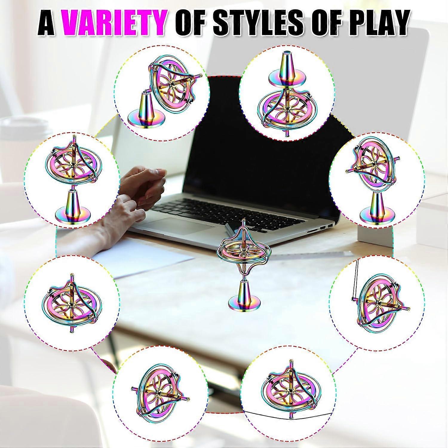 Colorful fingertip gyroscope, anti-gravity metal gyroscope