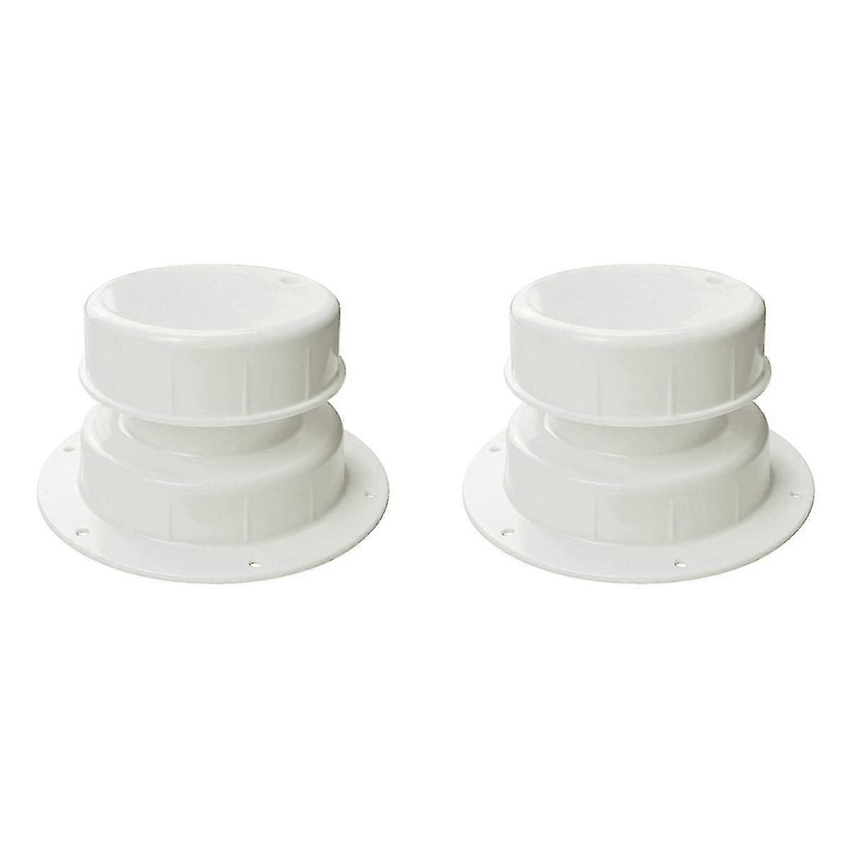 White RV Plumbing Vent Caps Kit 2Pcs Trailer Campers Vent Cap Roof Sewer Vent Cover Caps for 1 to 2 3/8 Inch Pipe