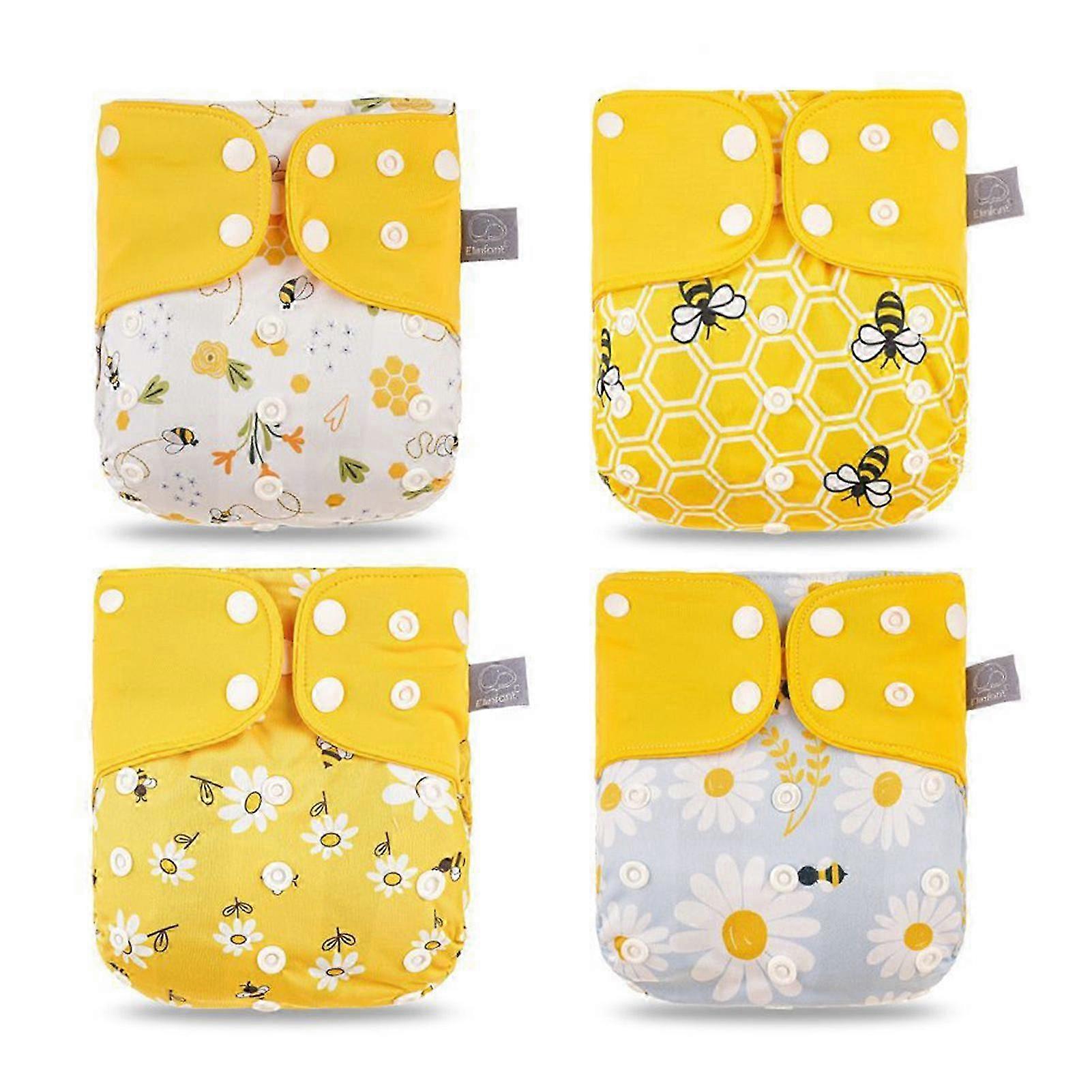 4st tvättbara återanvändbara ficktygblöjor snabbtorkande andningsfunktion för spädbarn