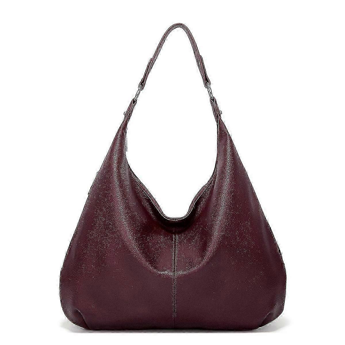 Stylish Large Soft Leather Women's Tote Bag - Red