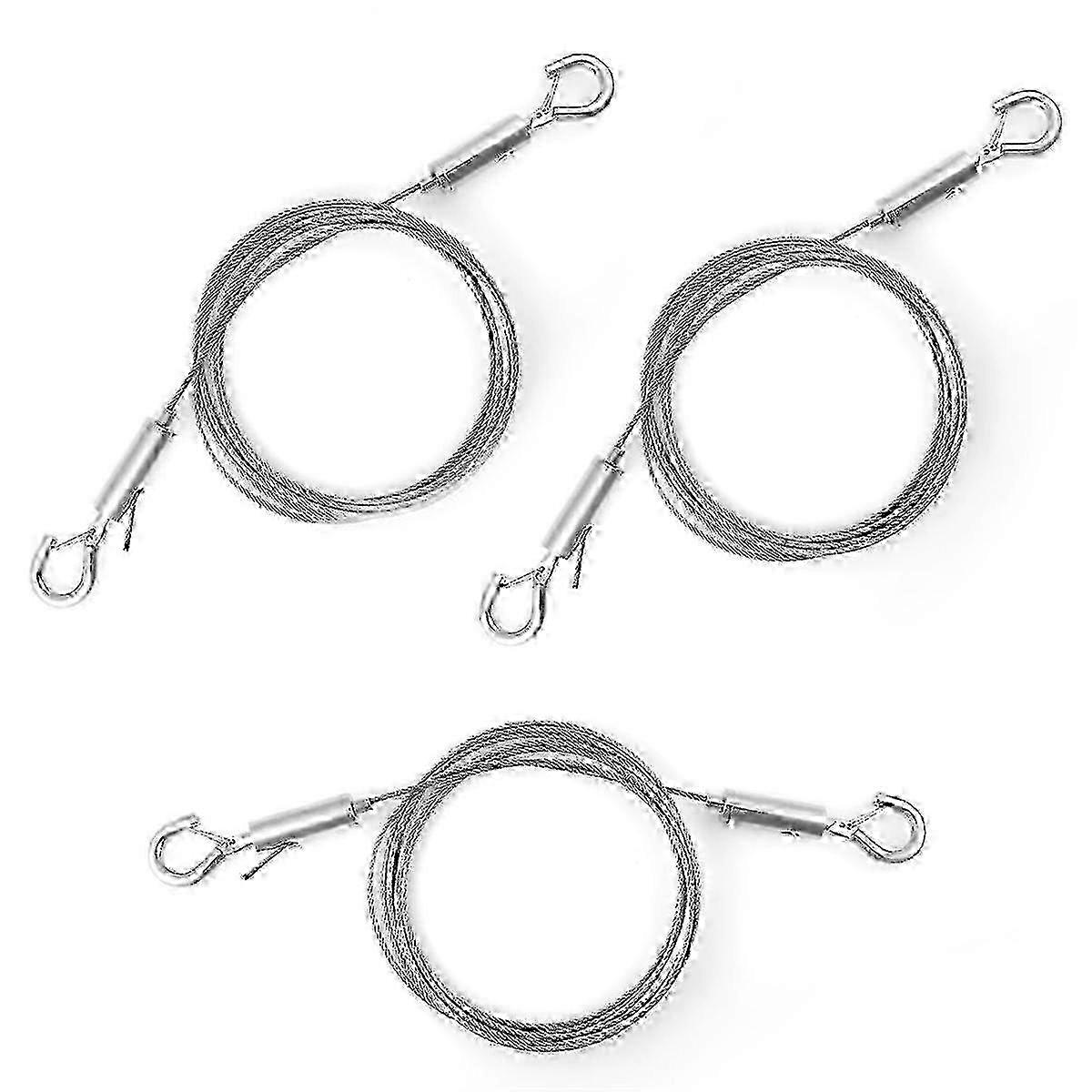 3pcs regolabile in acciaio inox appeso filo con ganci, heavy duty picture hanger - argento