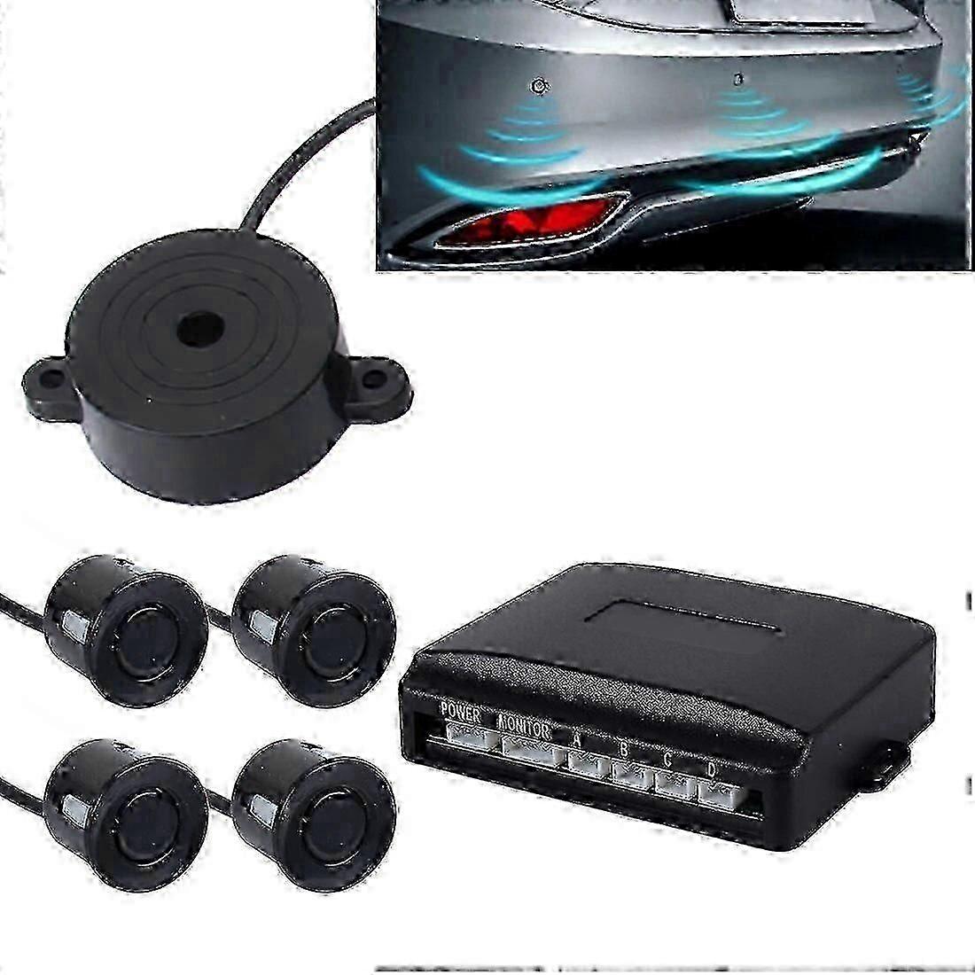 Auto Electromagnetic Back-Up Parking 4 x Sensors, Detecting Distance: 0.3-3m(Black) SZRH A-F