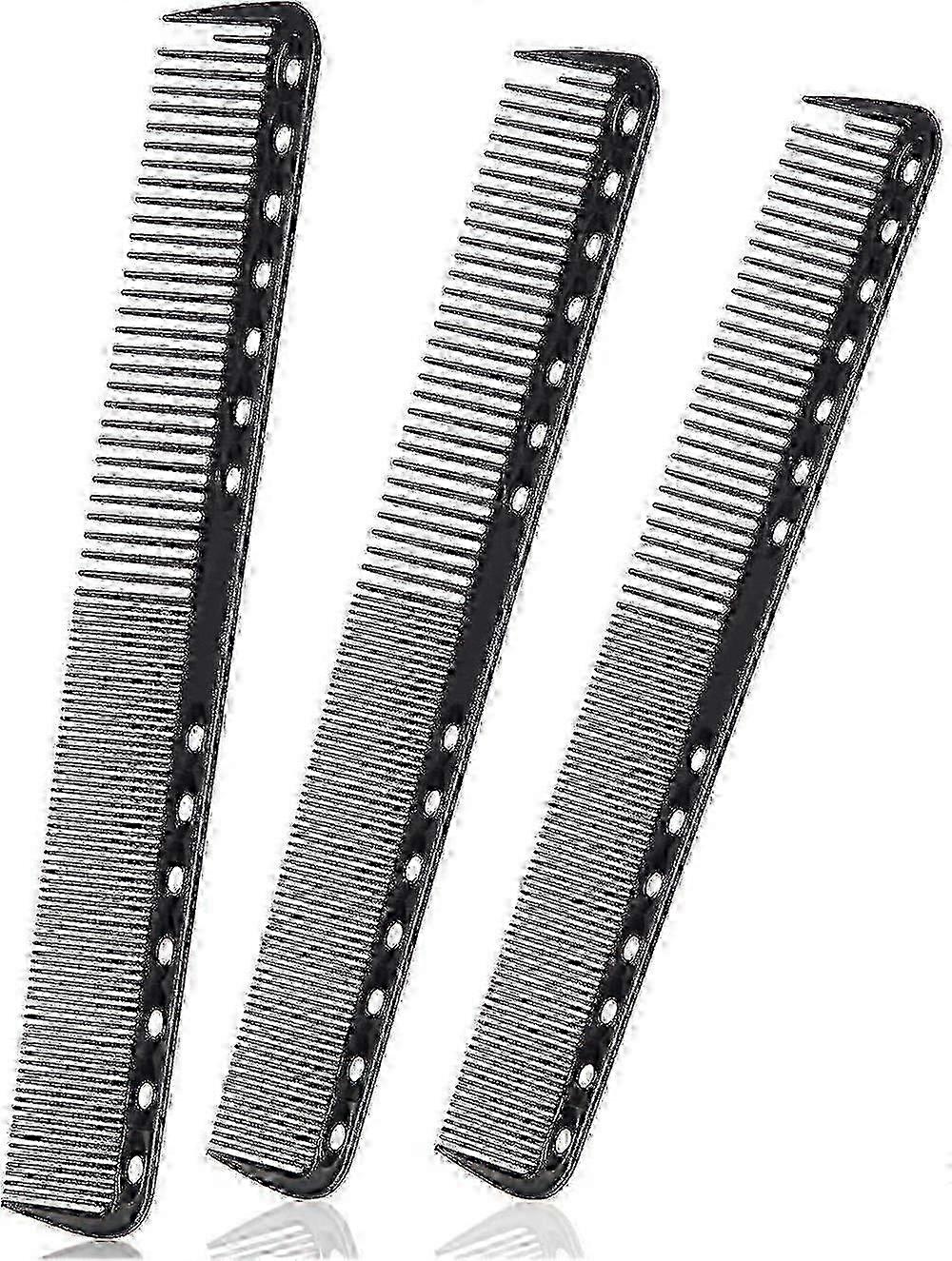 3 peines de corte de pelo de resina resistente al calor (negro)