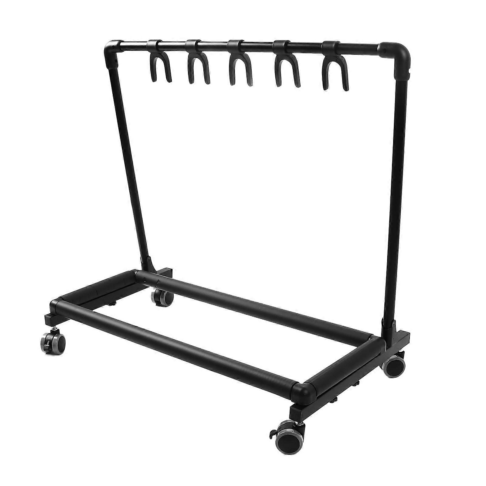 Multi Guitar Stand Metal and EVA Multiple Guitars Display Holder with Wheels for Shops FL 11W 