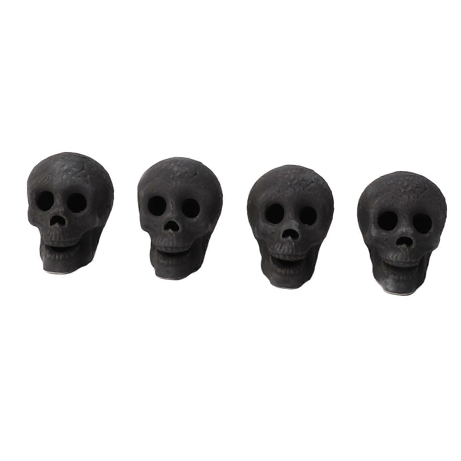 4pcs Fire Pit Skulls Ceramic Fireproof Fire Pit Skull Props for Bonfire Campfire Fireplace Firepit Halloween Decor