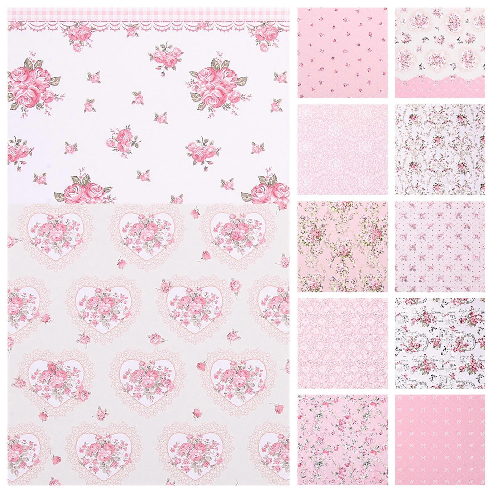 Journal Material Pink Square Scrapbook Diy Papers For Crafts And Art 15.00X15.0cm Multi-Use 24Sheets