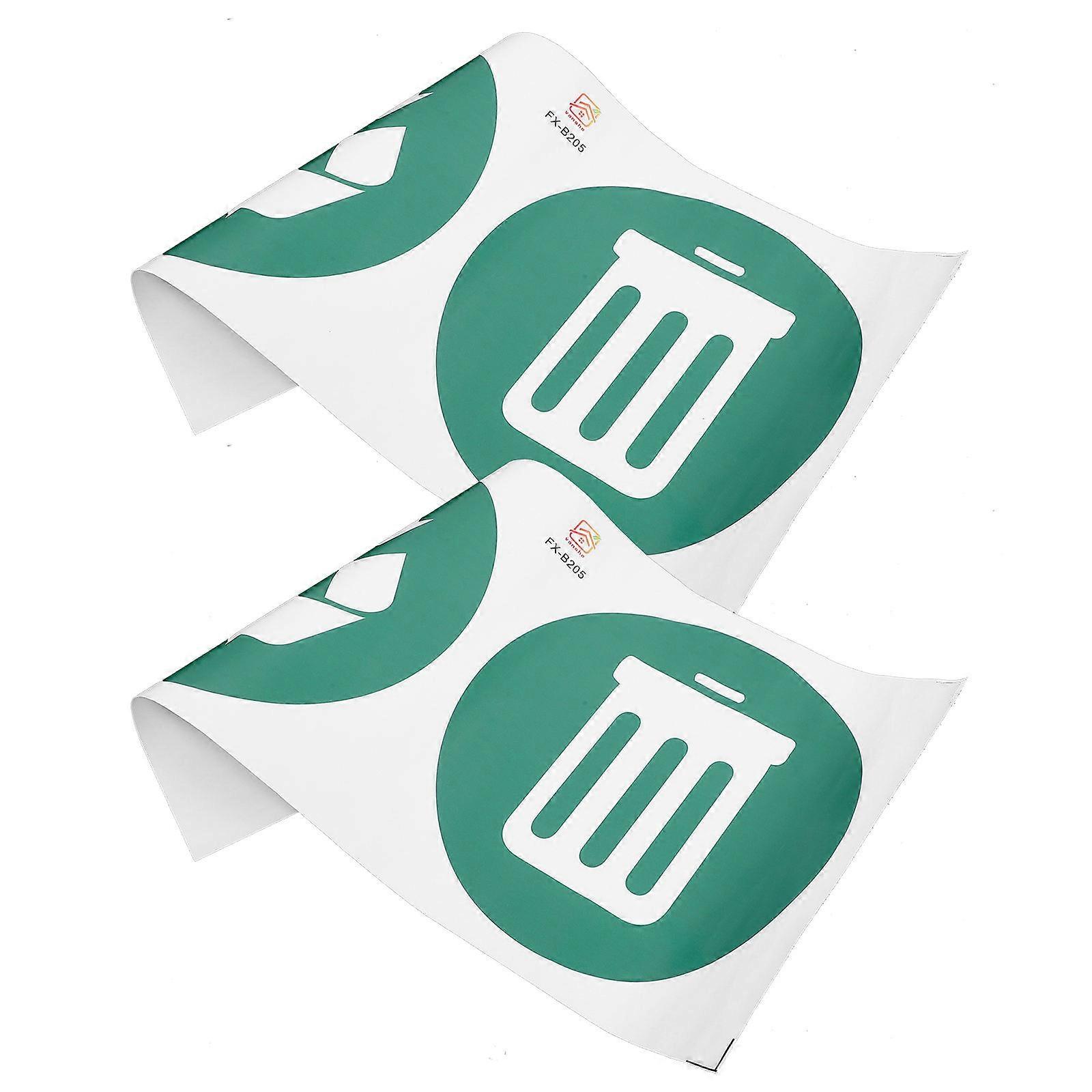 Garbage Classification Sign Stickers Recycling Indication Trash Can 2Sheets