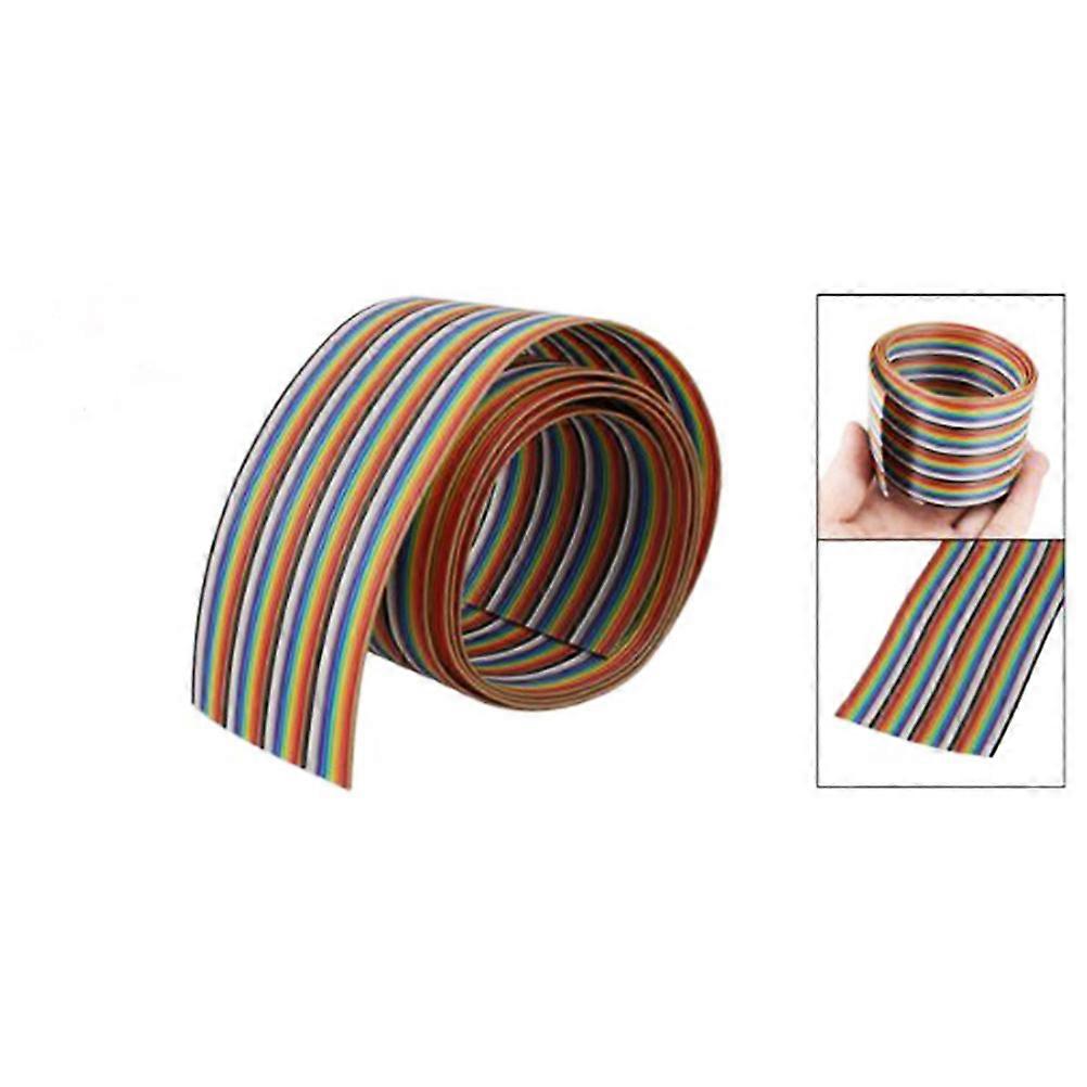 Color Flat Ribbon Cable 40 Pin Multi-Colored 1M Long 2 Inch Width Flat Shape For LCD TVs Data Transfer 1Pcs