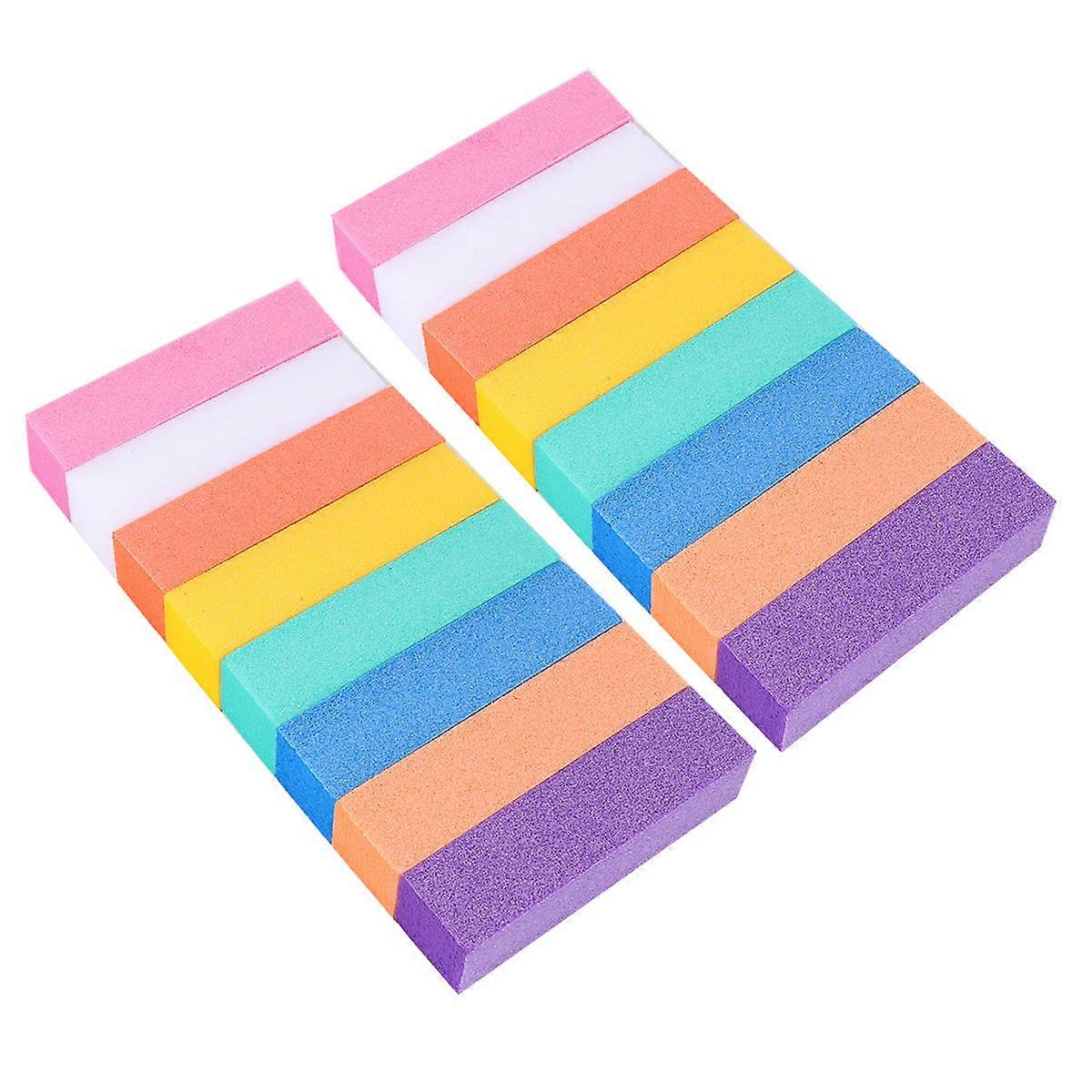 Professional Nail Buffer Block Rectangular Shape Manicuring Nails Sponge Pink 16Pcs