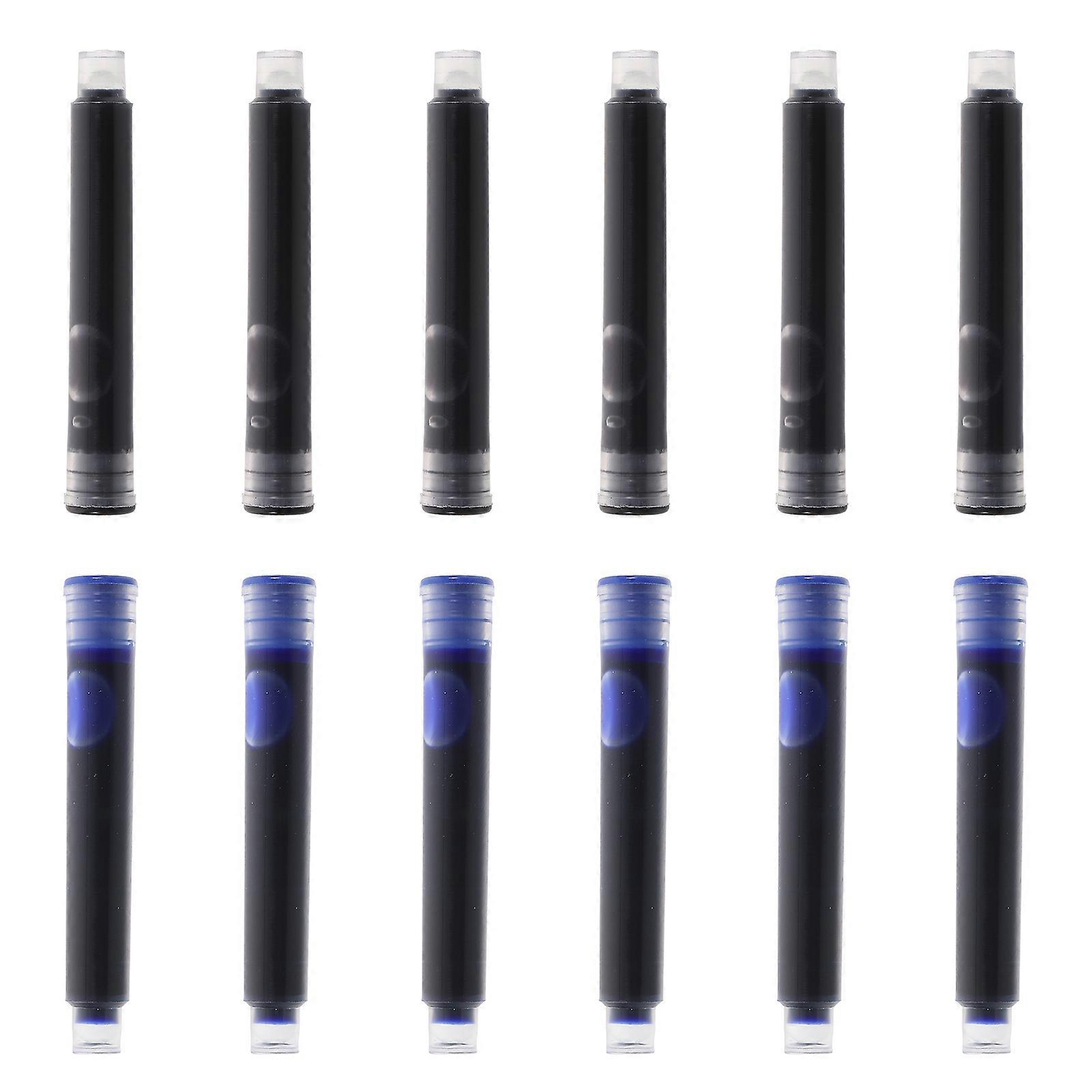60pcs Fountain Pen Ink Cartridges Refillable for Office School Portable Writing Black Ink Refills for Practice & Daily Use