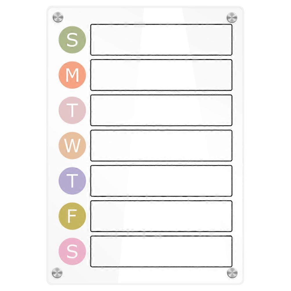 Magnetic Weekly Calendar For Fridge Clear Acrylic Planning Board Transparent Portable Design 29.70X21.00X2.00CM 1Pcs