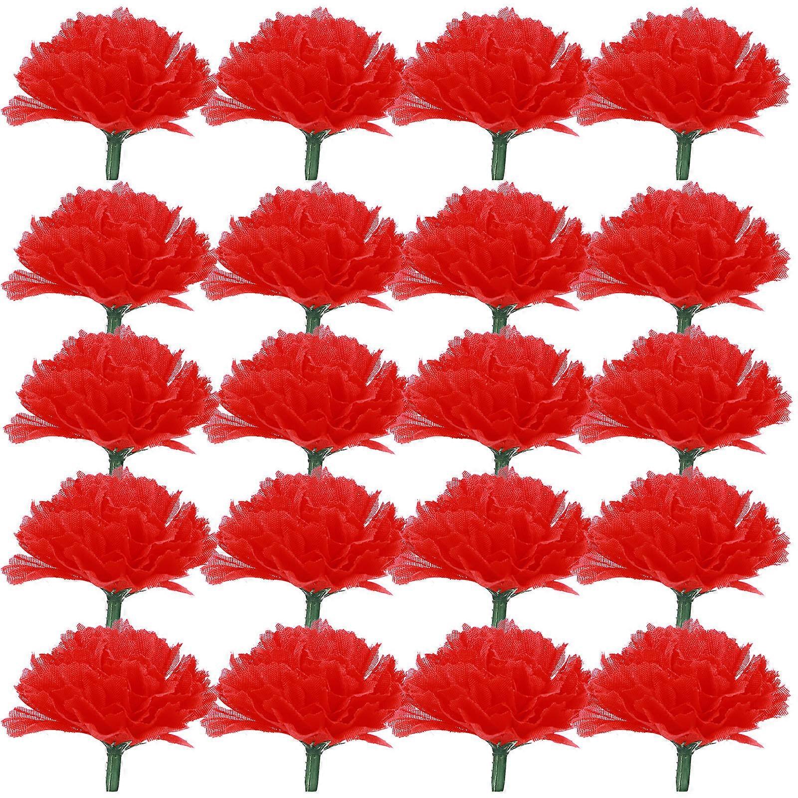 Simulation Small Flowers Simulated Carnation Home Realistic Design Red 5x5cm 20Pcs
