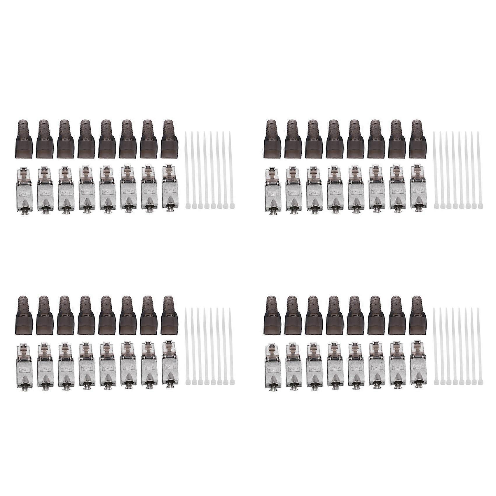 8Pcs Tool-Free Shielded RJ45 Cat 7 Termination Plug Cat7 Plug / Cat7 Connector Connectors Modular 23