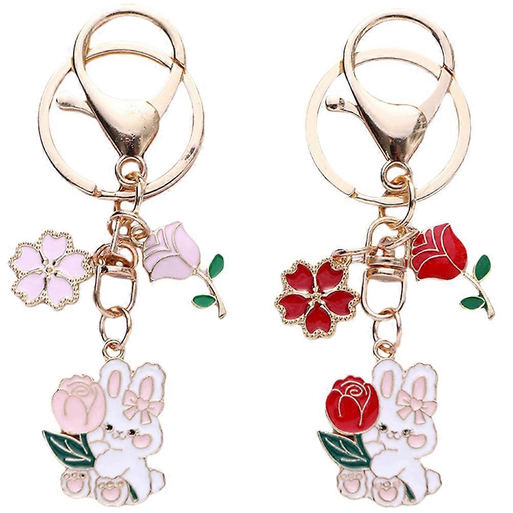 Key Organizer Bunny Charm Metal Accessory 2Pcs