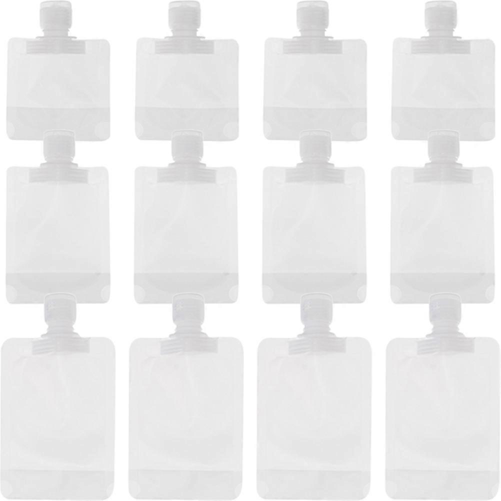 Travel Toiletries Containers Refillable Empty Squeeze Pouch Portable Lotion Travel Containers 30ml Transparent Compact for Women 12Pcs