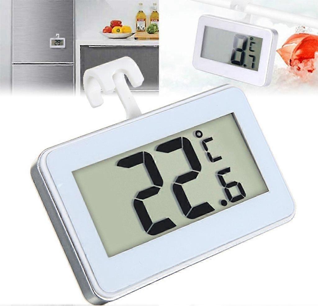 Refrigerator thermometer, freezer thermometer, easy to read, LCD smart, with hook