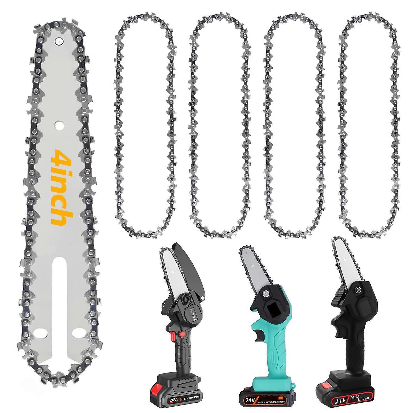 4Pcs 4/6/8" Steel Electric Chainsaw Chains - Replacement Accessories