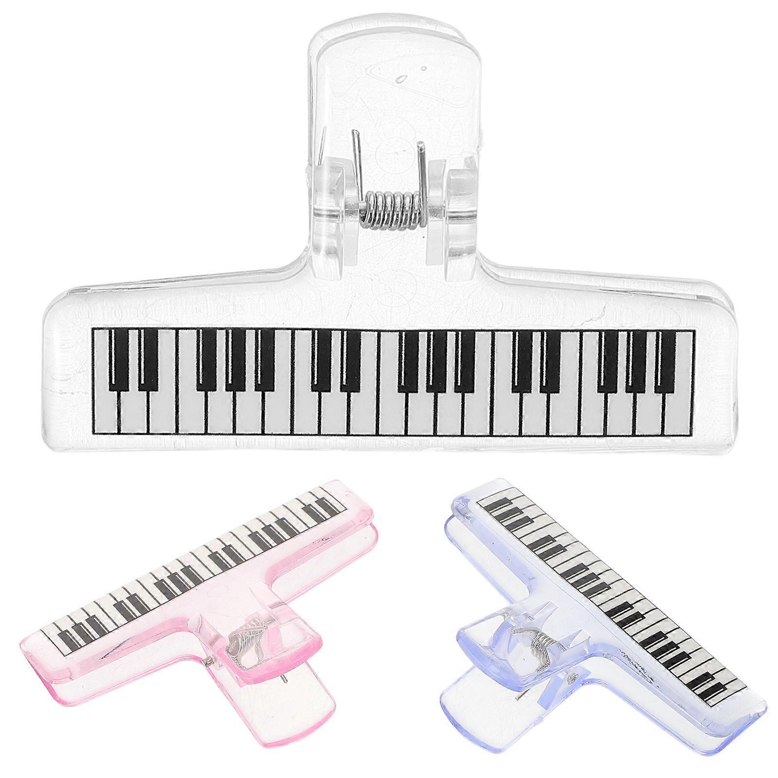 3pcs Transparent Acrylic Music Note Clips for Piano Sheet Music – Page Holder for Students & Professionals, Enhances Reading Experience