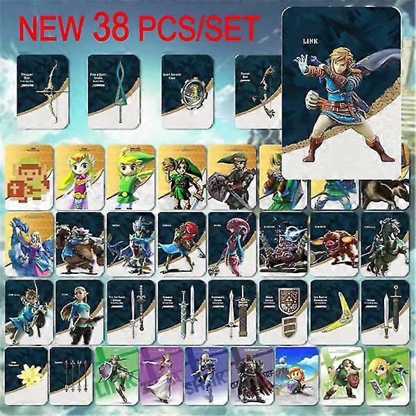 38 pcs/set NFC Amiibo Cartes pour The Legend of Zelda Breath of the Wild Tears of the Kingdom Link Set Cadeaux