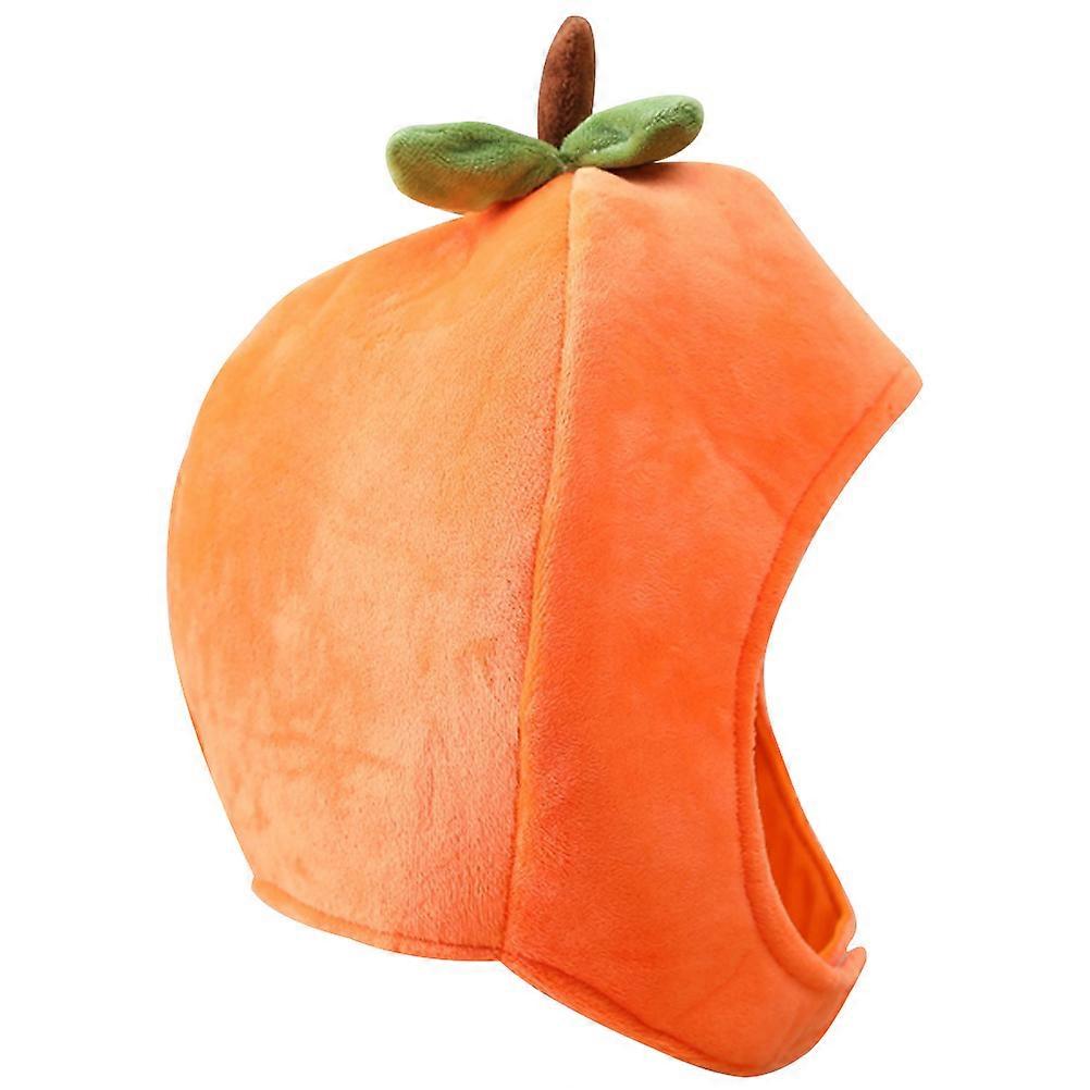 Plush Persimmon Headgear for Party Use with Orange Color Funny Hat