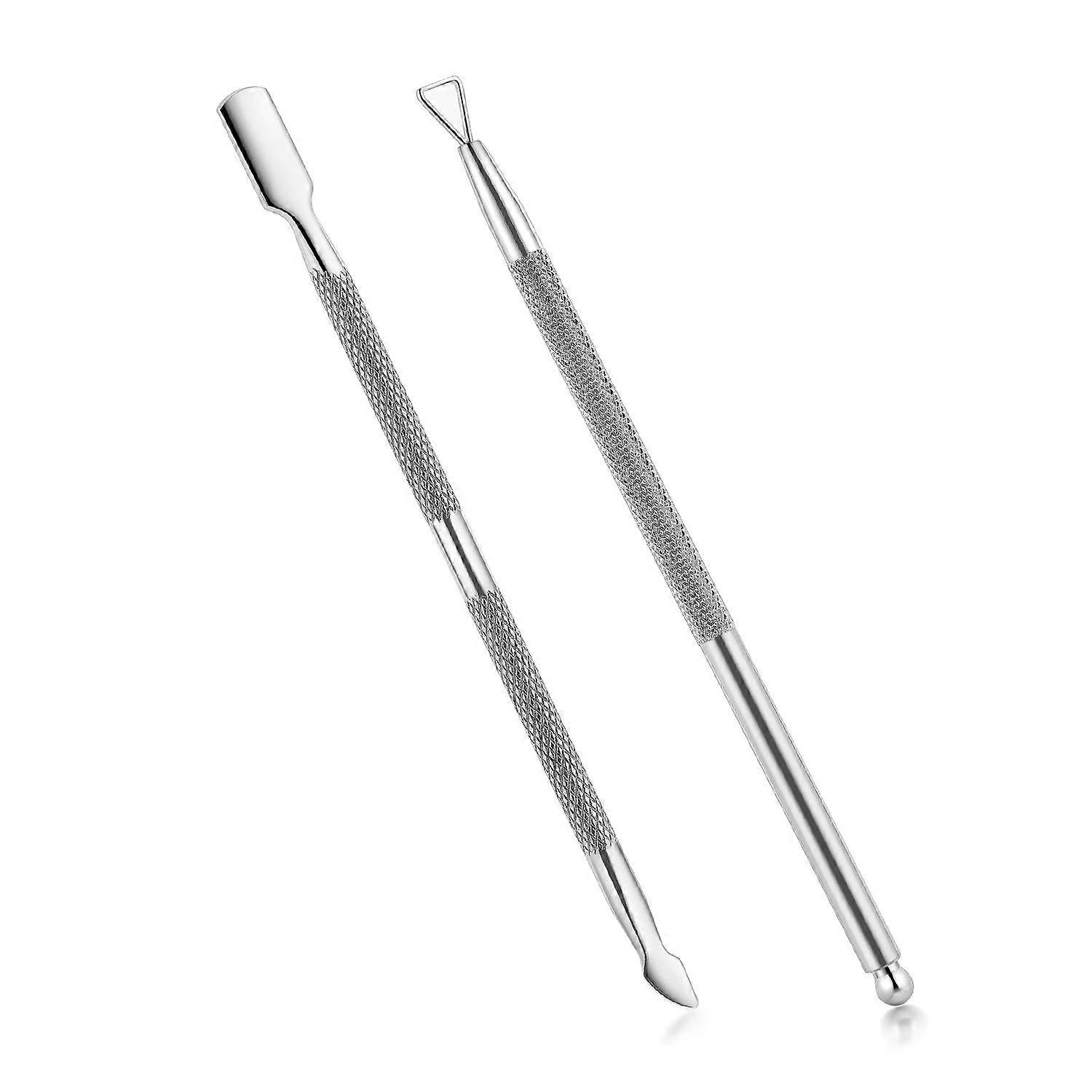 2Pcs Set Cuticle Pusher Cutter, Professional Nail Cuticle Pusher