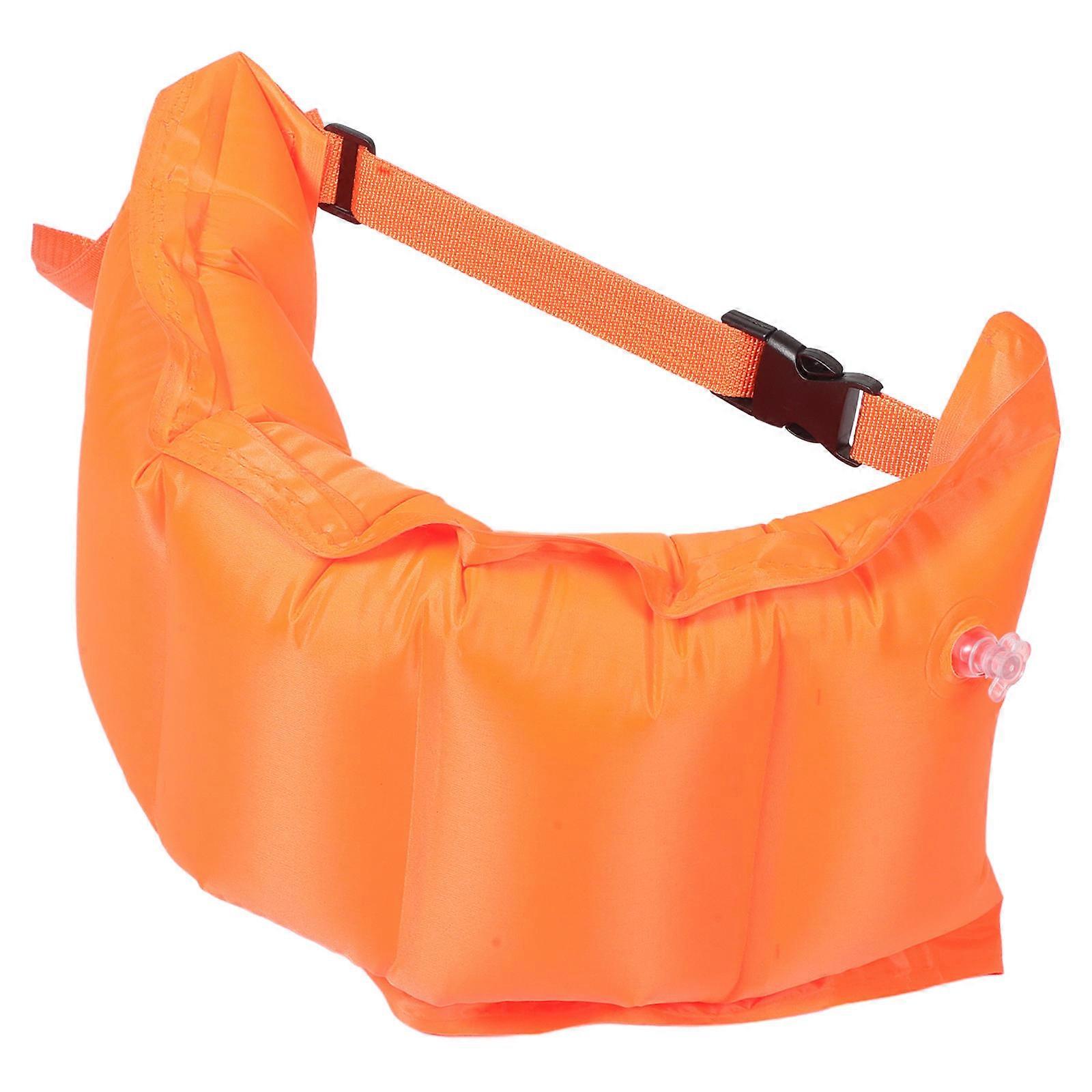 Swimming Ring Pool Training Aid, Float Belt for Swim Workout, Adjustable Canvas Belt for Swimming Practice, Orange