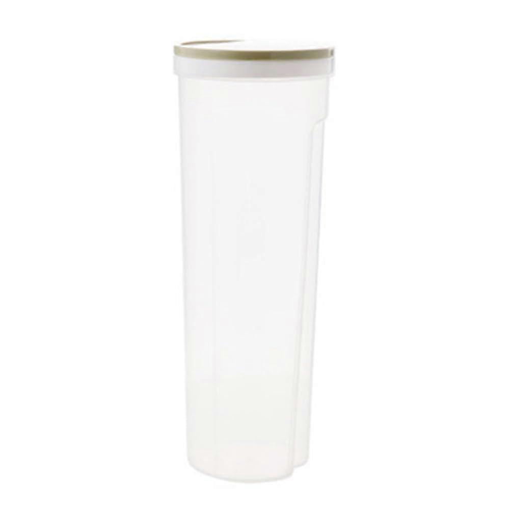 Tall PP food container for spaghetti, pasta, noodles, sealable lid, transparent, light green.