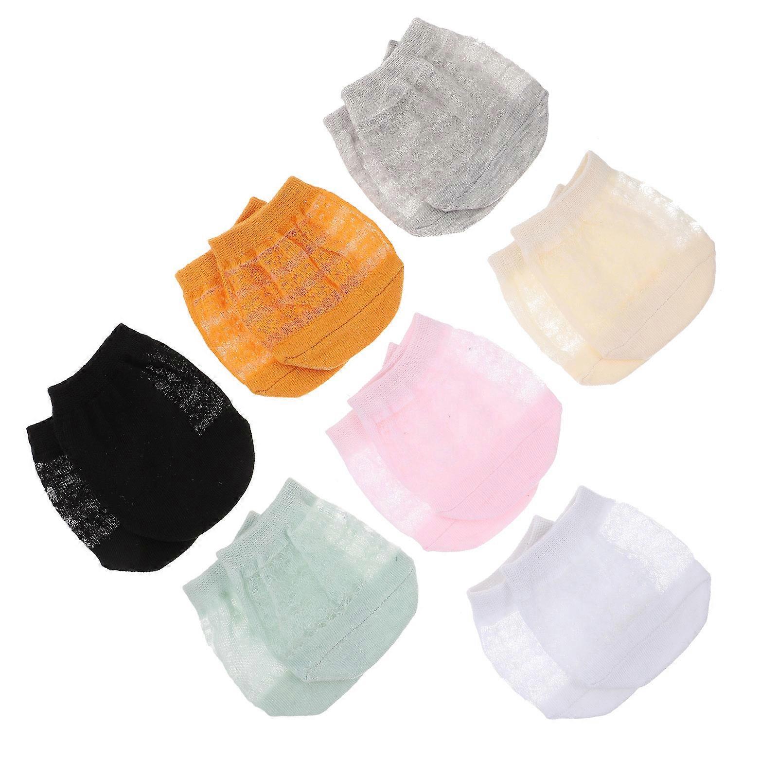 Summer Invisible Toe Topper Socks for Women – 14pcs Assorted Colors, Non Slip, Moisture Absorbing & Breathable for Canvas Running Shoes