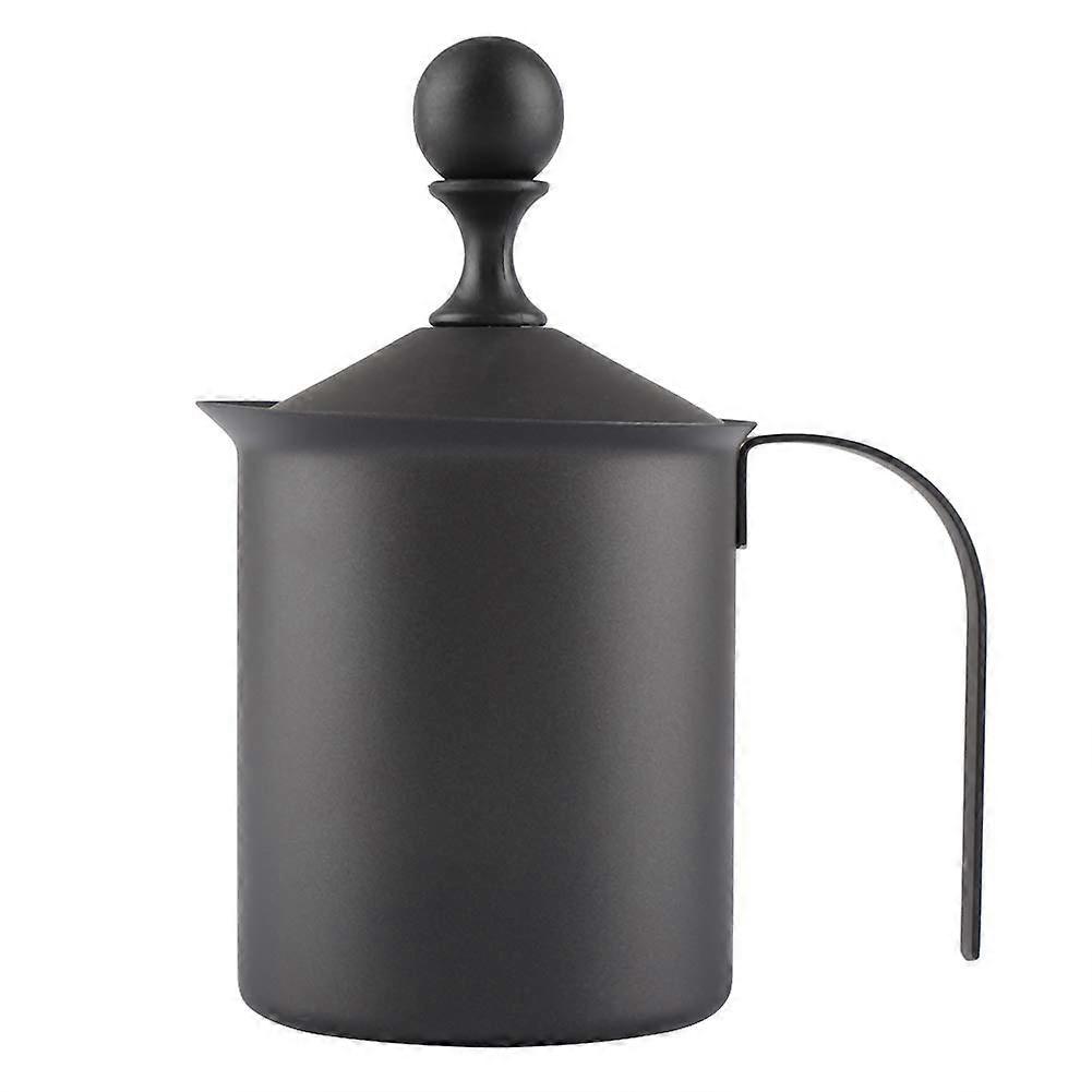 Manual Milk Frother Stainless Steel Double Mesh 800ml Foaming Machine for Coffee Cappuccino Home and Commercial Use