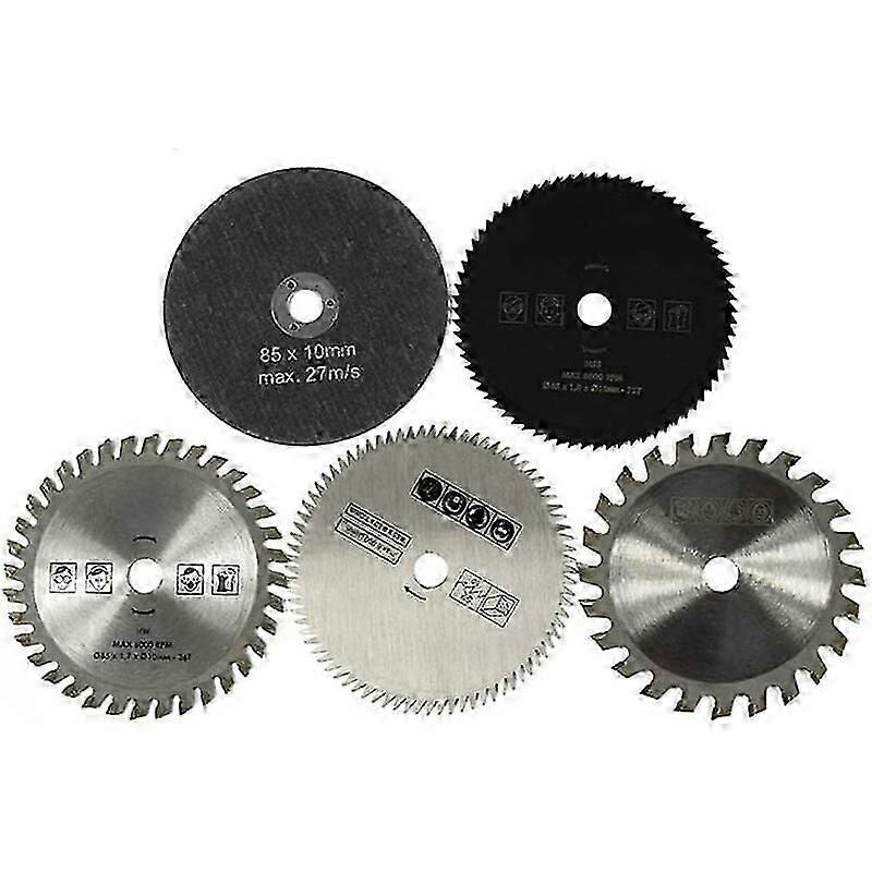 5PCS/Set 85mm Diameter 10mm Rotary Inner Diameter, Hard Alloy Small Circular Saw Blade Rotary Cutting Tools