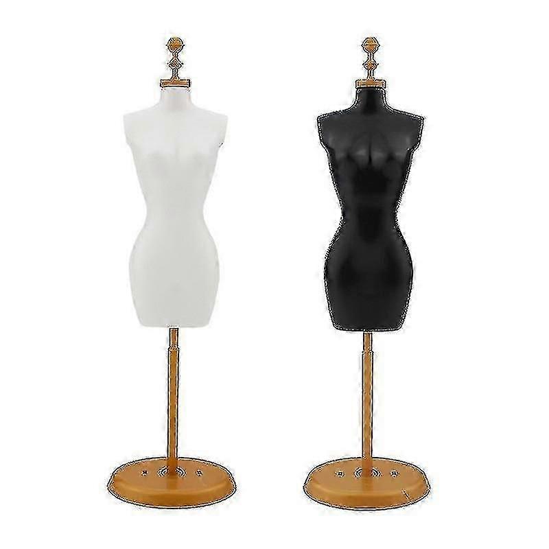 Weibliche Schaufensterpuppe Torso, 2 Stück Kleid Form Puppe Körper mit Basisständer zum Nähen Schneider Kleid Schmuck Display, Schwarz und Weiß, (gemischter Stil) G