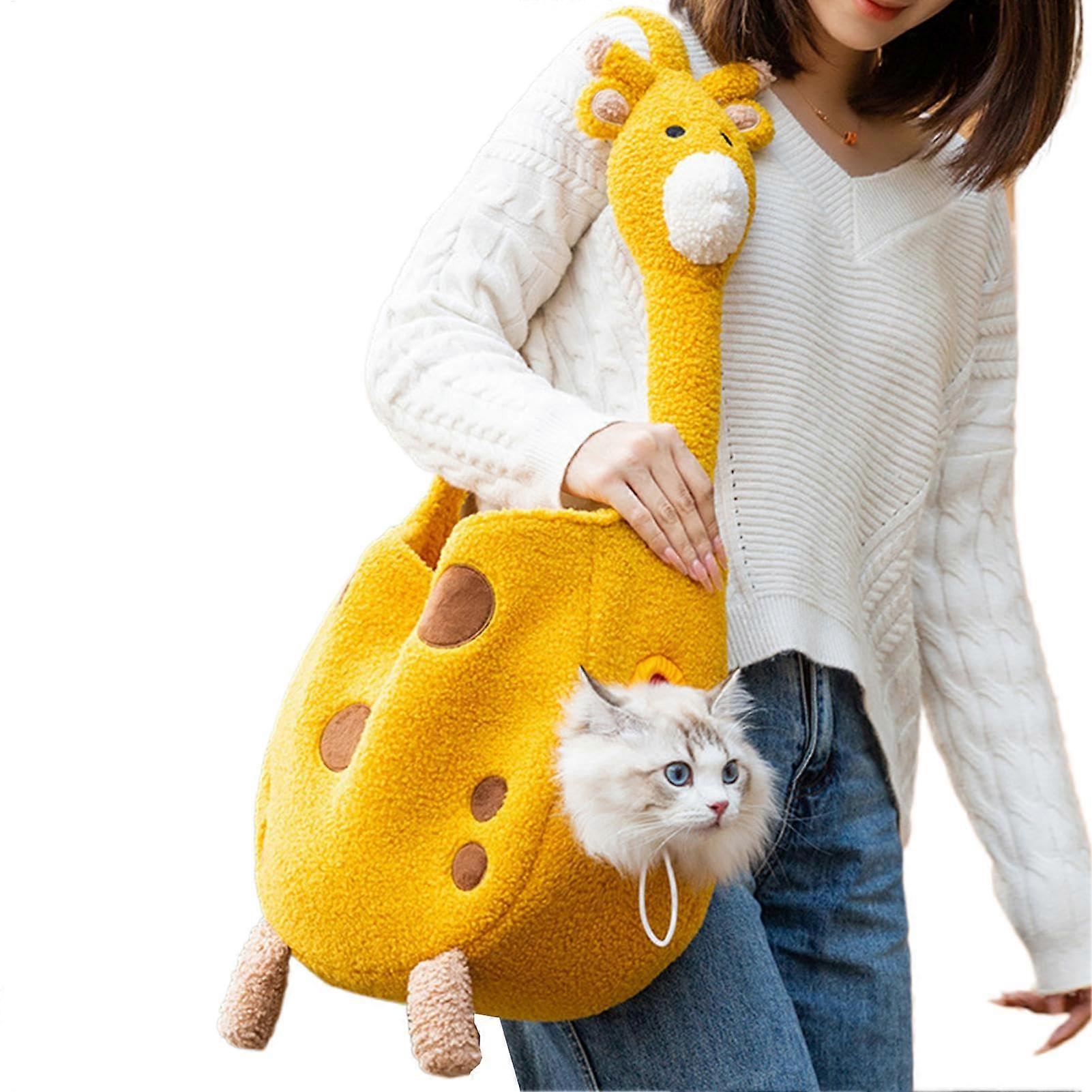 Giraffe pet carrier bag, small dog carrier, medium cat and dog crossbody bag L 34 x W 26 x H 4 cm