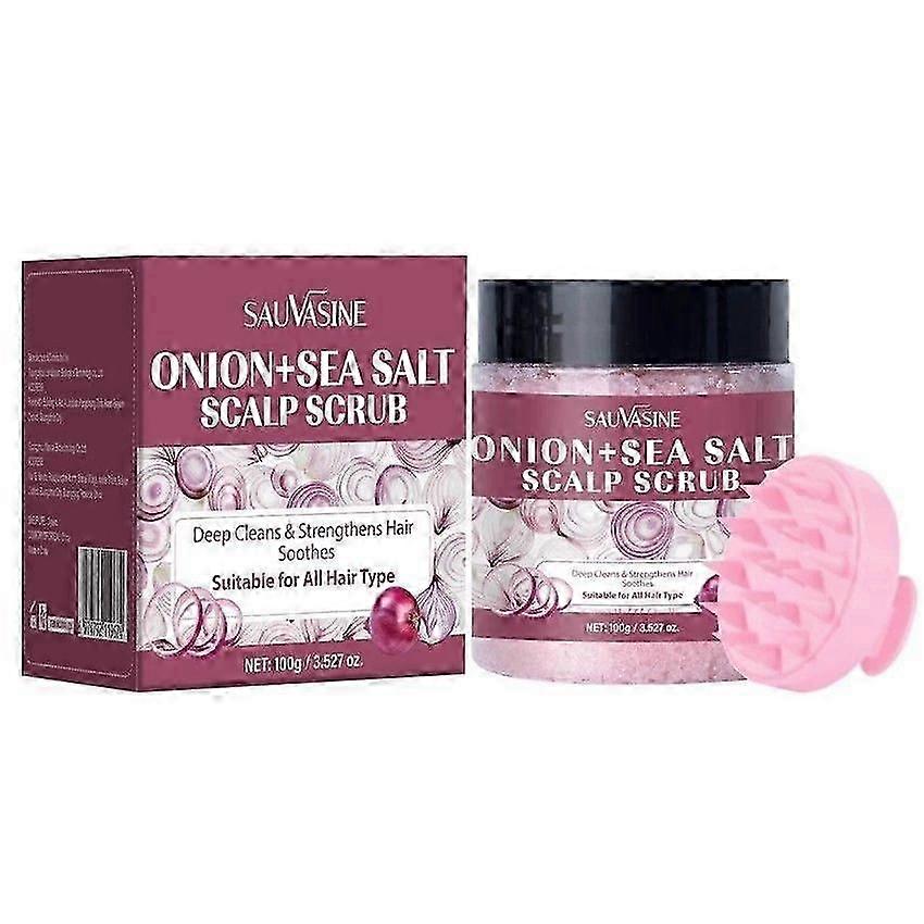 Scalp Scrub, Onion & Sea Salt Scalp Exfoliator Shampoo, 2-in-1 Hair & Scalp Treatment Clarify and Remove Build Up, Deep Cleans & Strengthens Hair Soot