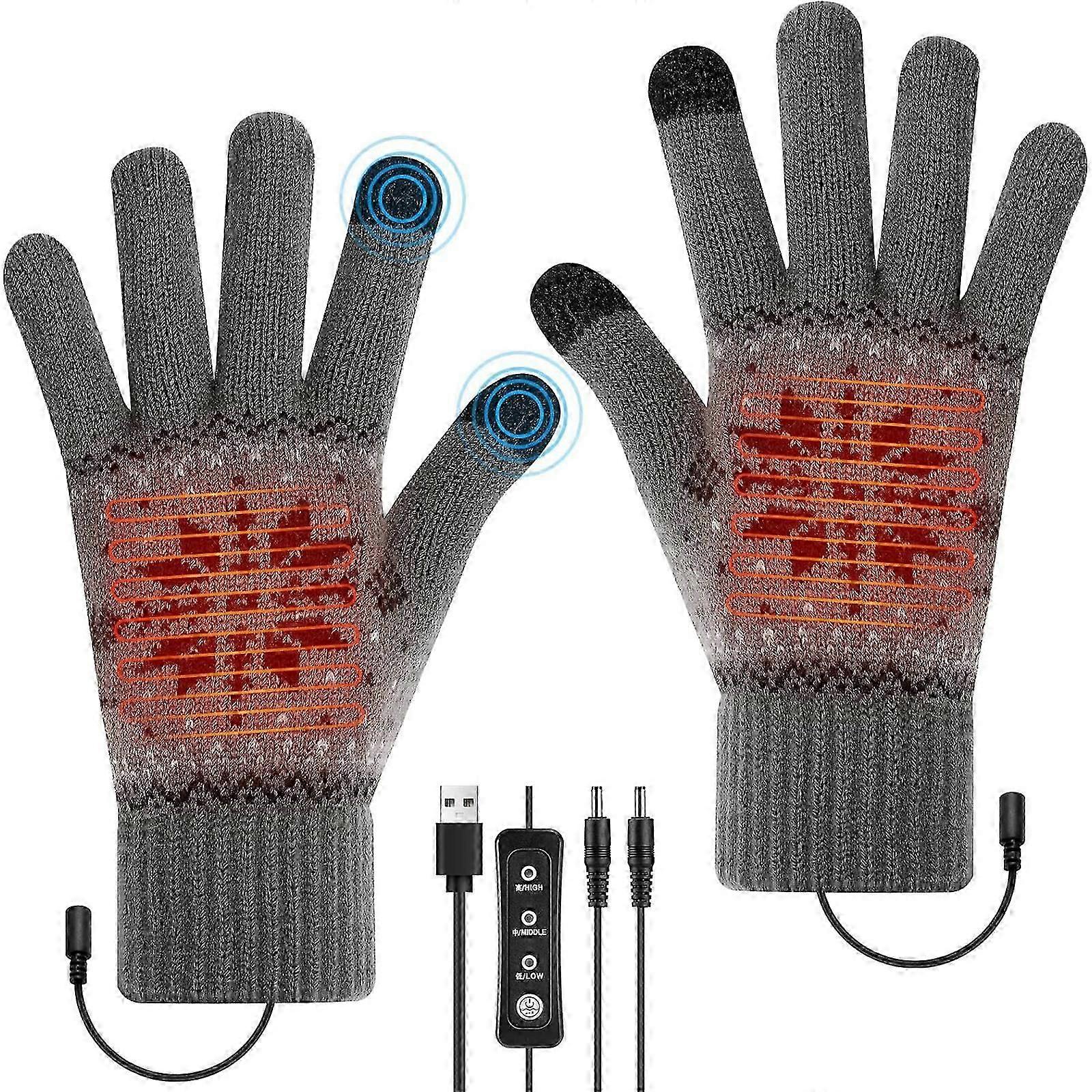 כפפות מחוממות USB לנשים גברים, כפפות מחממי ידיים מיטן כפפות חימום חמות בחורף להקלדה