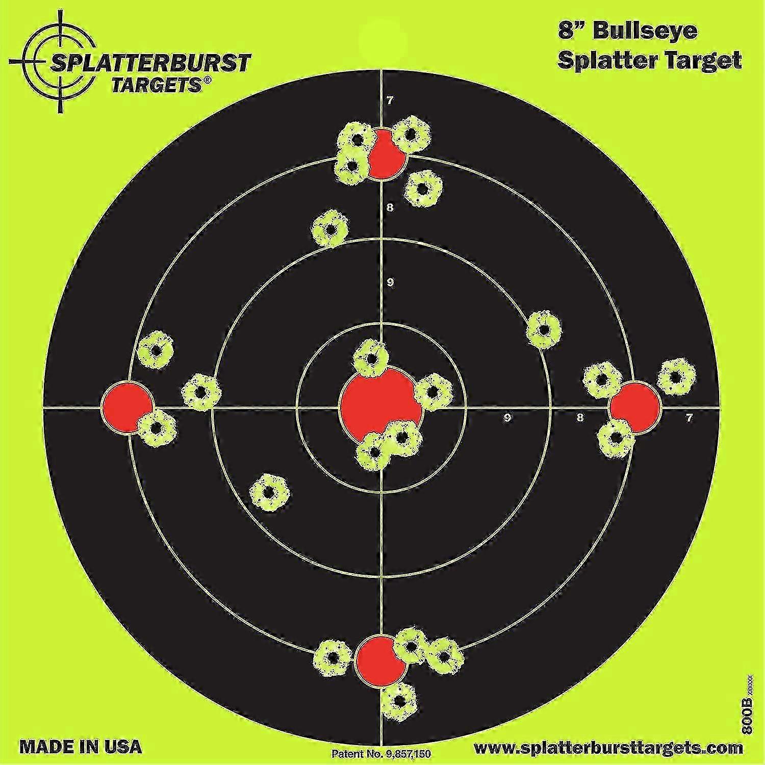 أهداف Splatterburst - 8 × 12 بوصة عصا ورذاذ صورة ظلية صغيرة - أهداف اطلاق النار ذاتية اللصق - بندقية - بندقية - مسدس - Airsoft - Bb بندقية - بيل