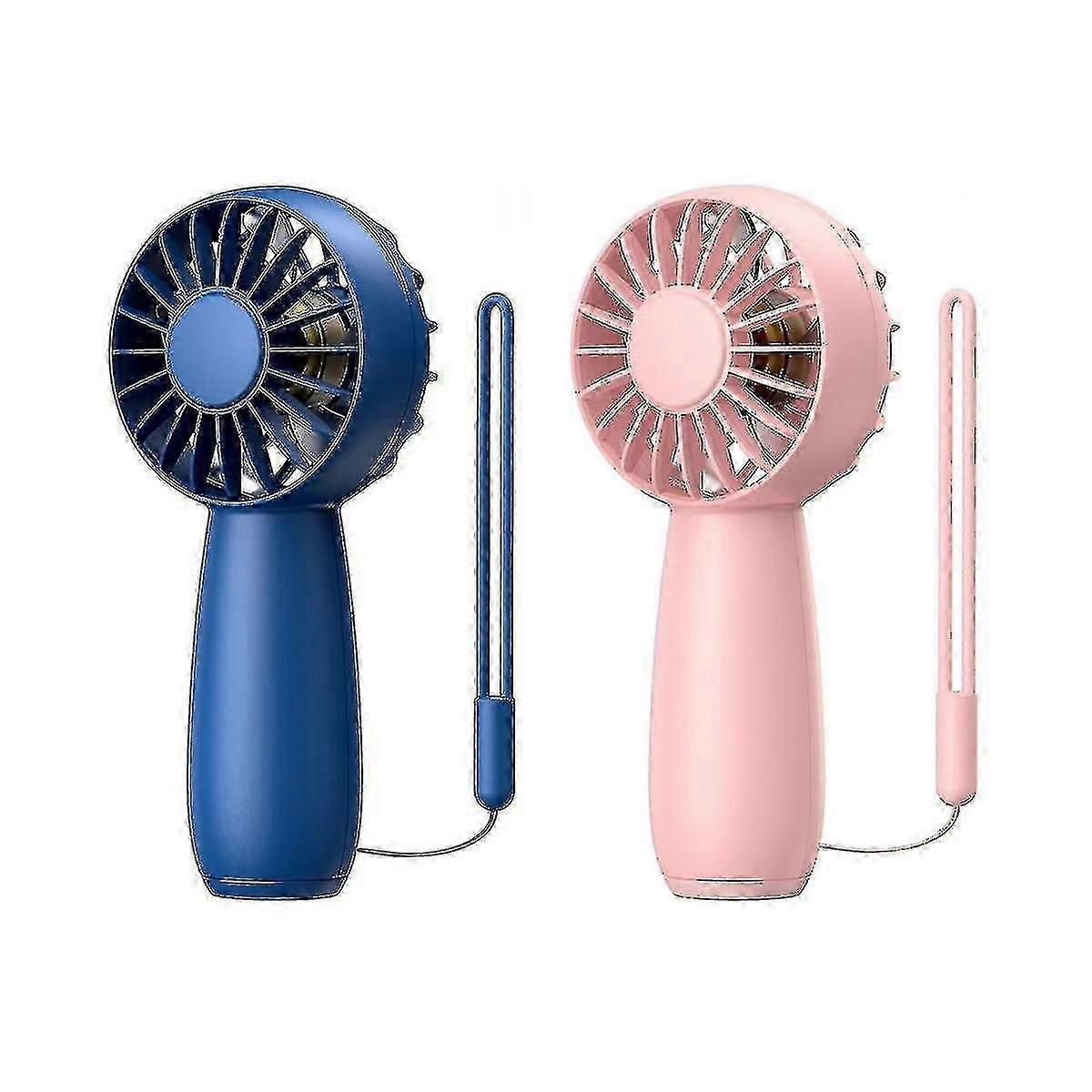 2 Pack Handheld Fan Rechargeable Mini Fan, Portable Handheld Fan Personal Fan With 3 Speed Fan For H-Good