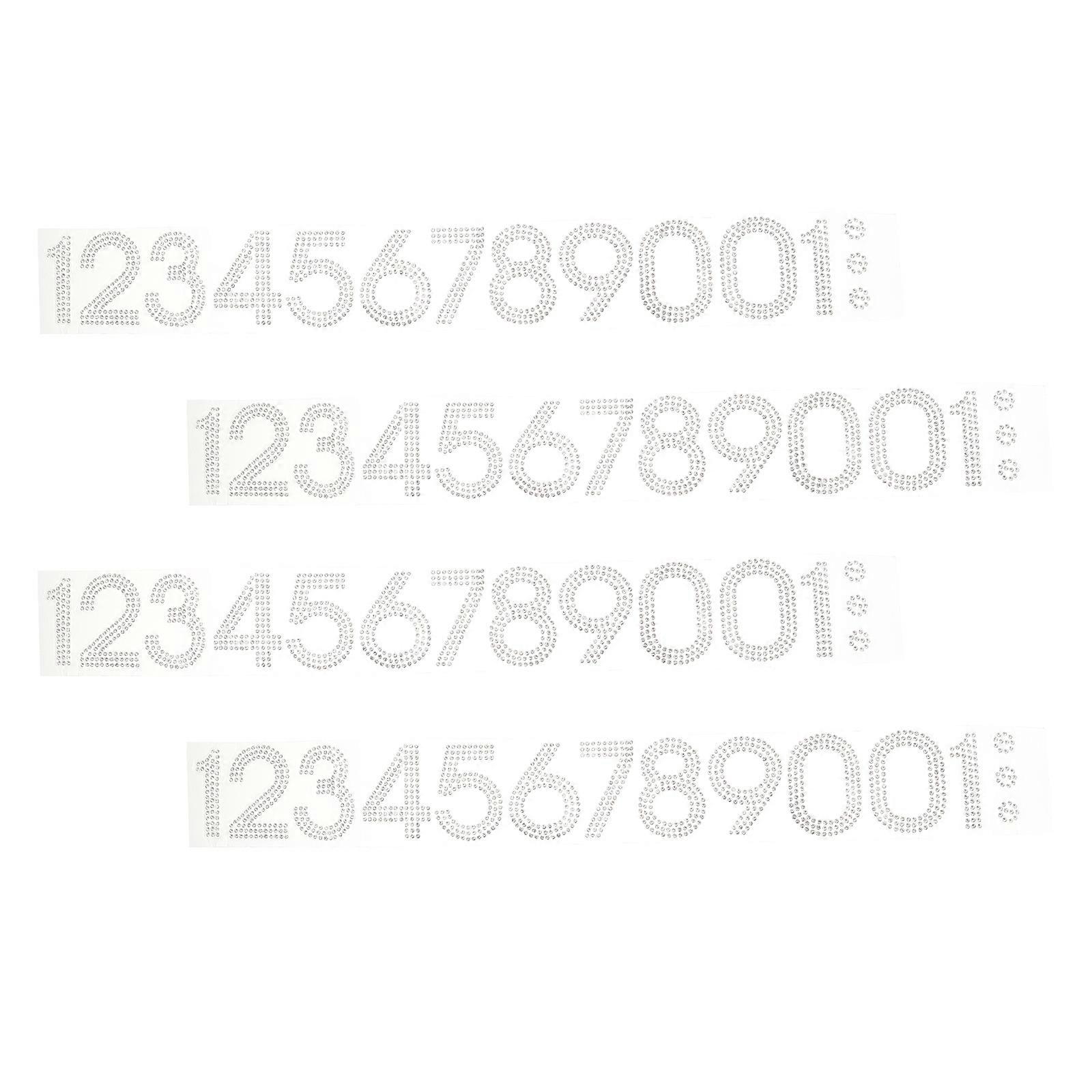 Rhinestone Number Patches Adhesive Embellishments for Customizing Bags and Craft Projects 5x3.5cm 40Pcs
