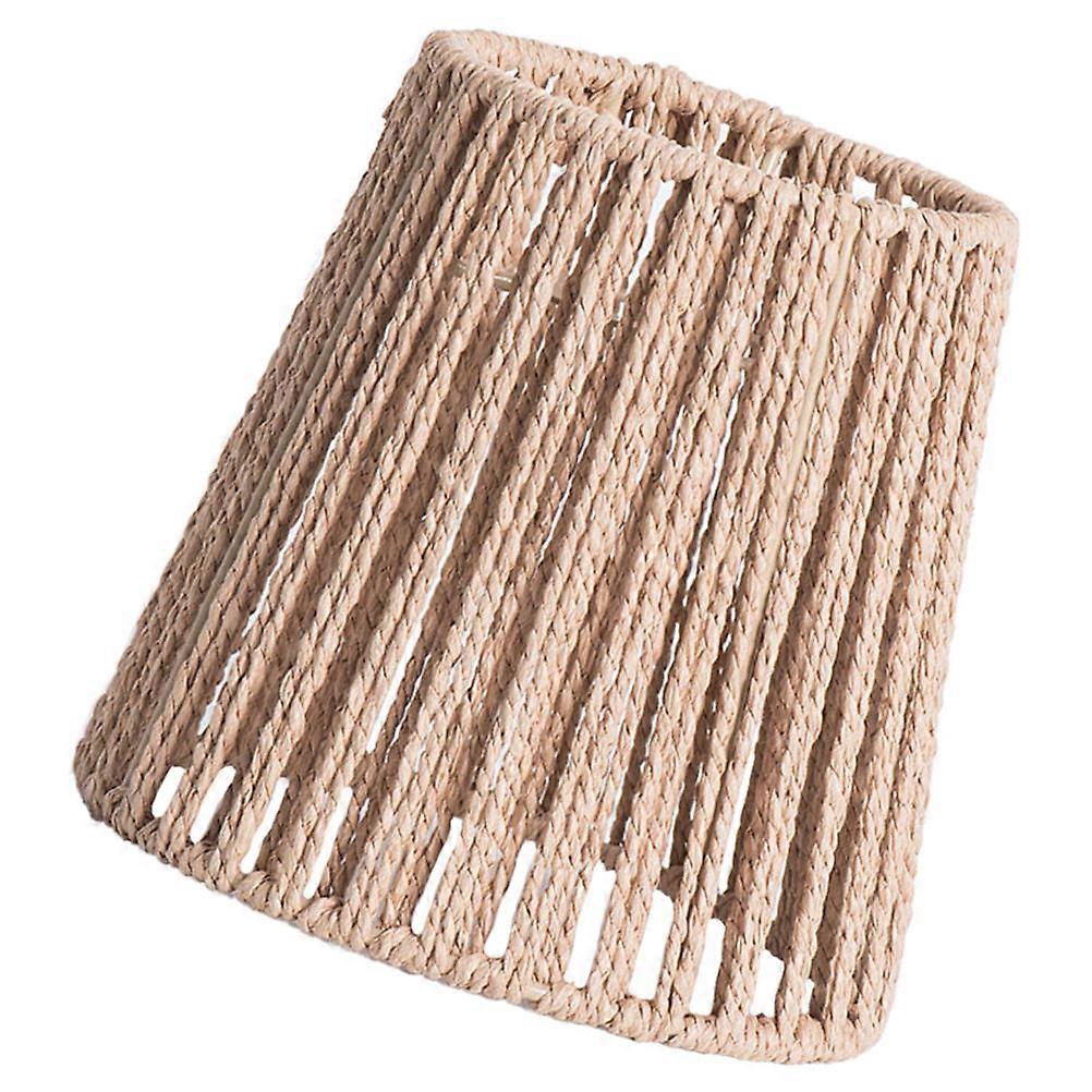 Rustic Woven Lamp Cover for Ceiling Pendant Light, Artistic Indoor Lampshade with Stable Hemp Rope Design, Khaki for Home, Restaurant, Tea Room Decor