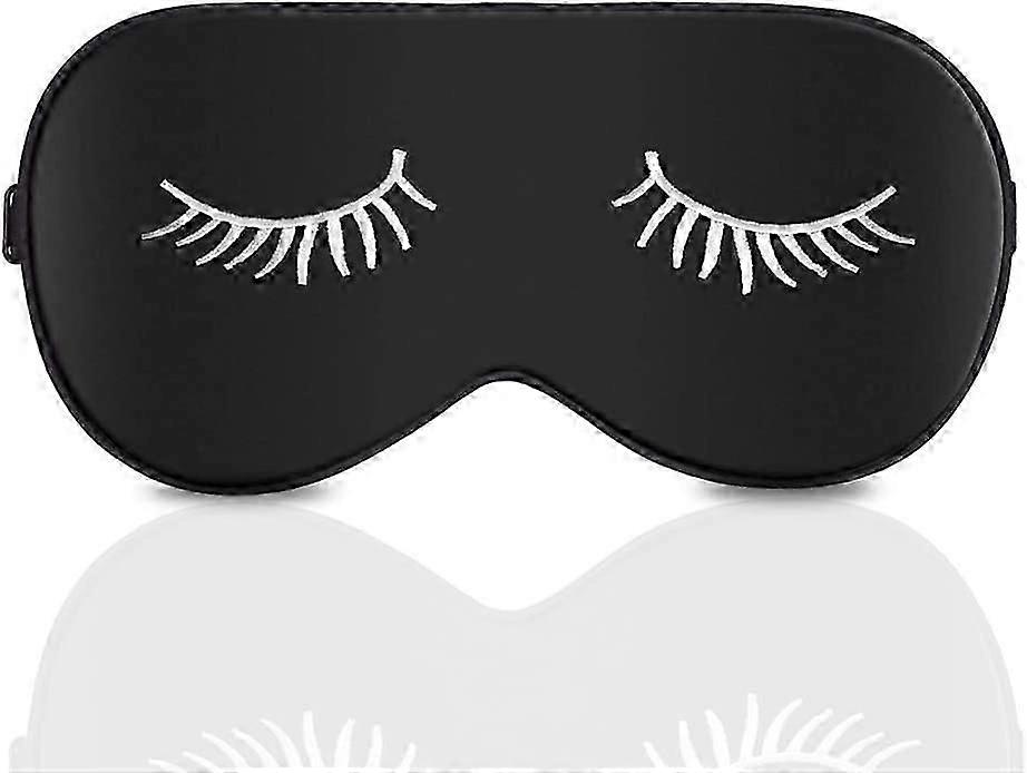 Adjustable Silk Sleep Mask with Strap - Blackout Blindfold for Deep Rest