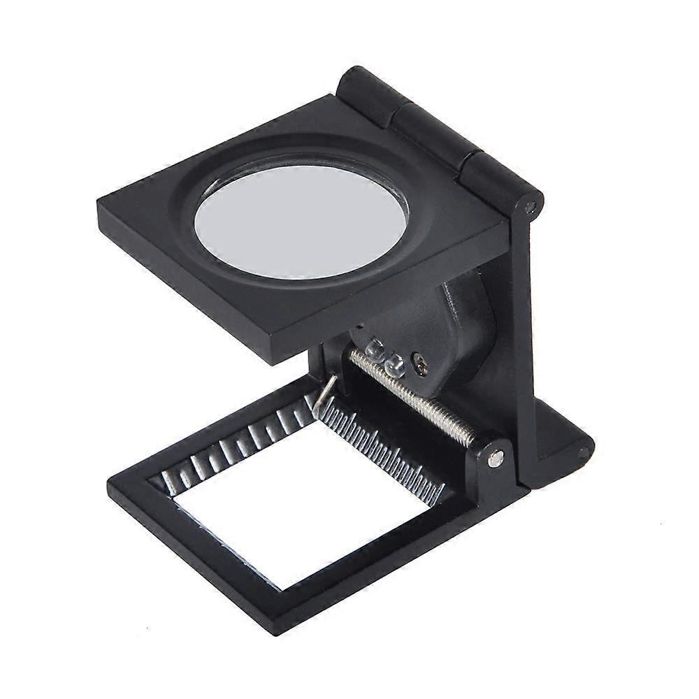 1pc LED Folding Stand Fabric Cloth Square Magnifying Glass Magnifying 10X Lens Clock Jeweler's Tool LR927 Button Cell Battery Operated