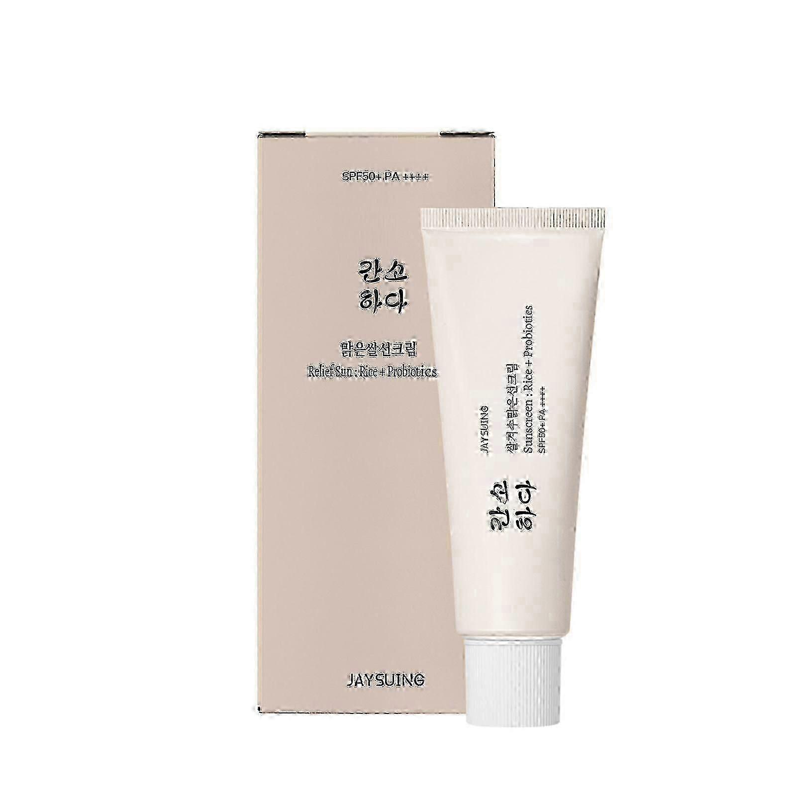 Jaysuing Rice Probiotics Protective Cream Refreshing Moisturizing Not Oily Anti-Uv Skin Protective Cream