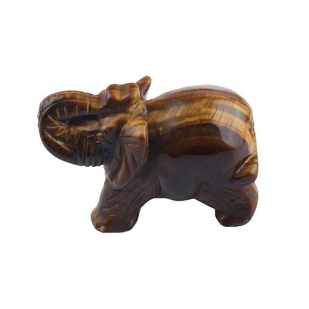 Wealth Lucky Elephant Figurine Elephant Ornament Home Decoration Material Coffee Color 1pc
